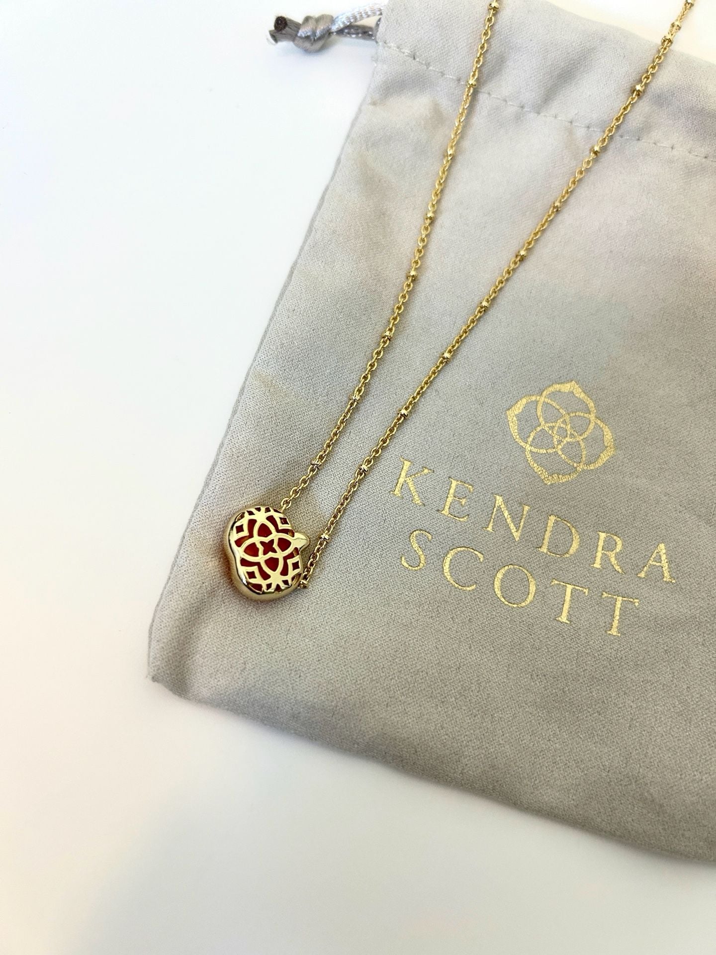 Kendra Scott Pumpkin Gold Short Pendant Necklace Orange Mother-of-Pearl 6