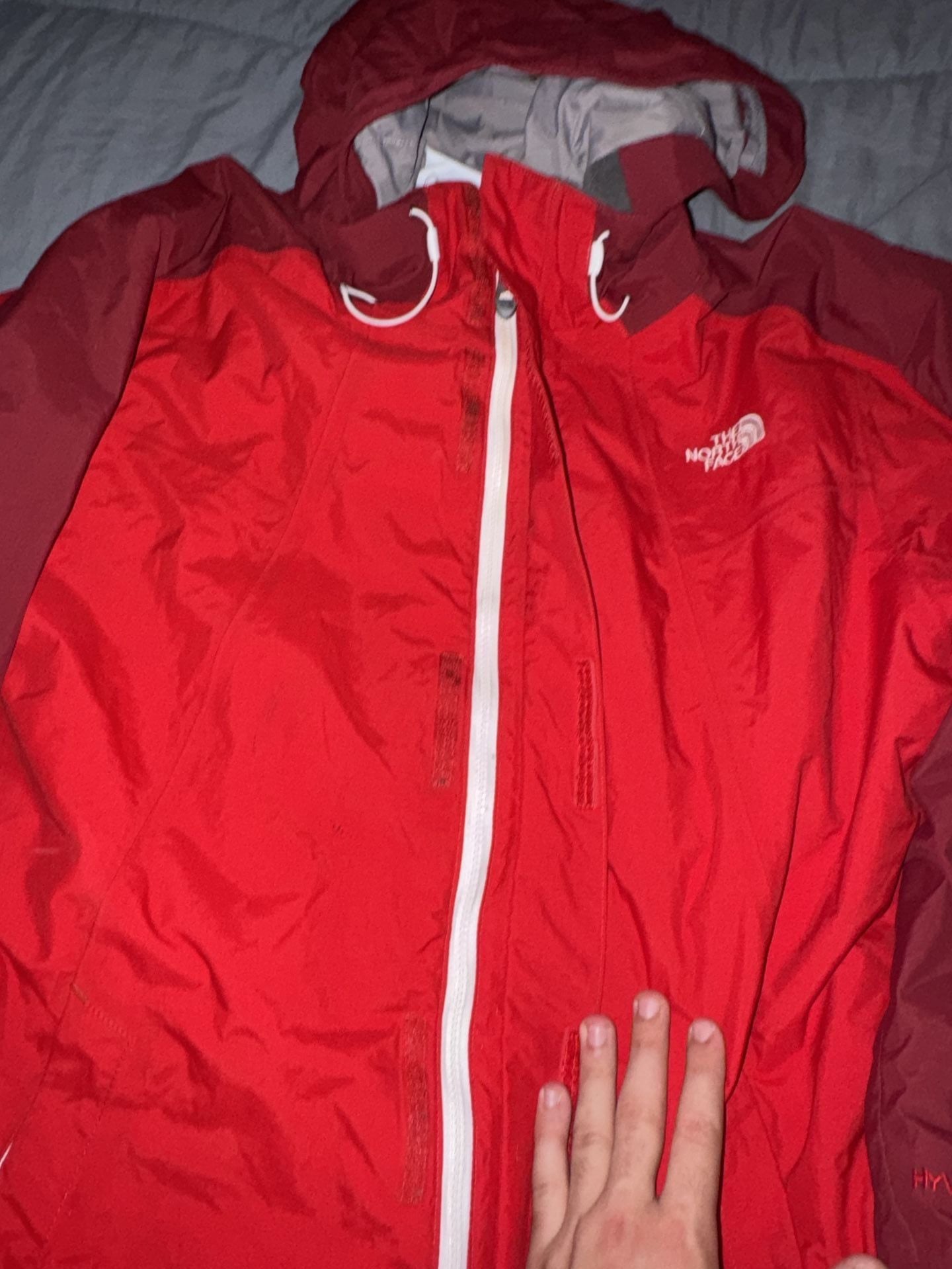 The North Face HyVent Jacket XL/G Red Burgundy Hooded 7