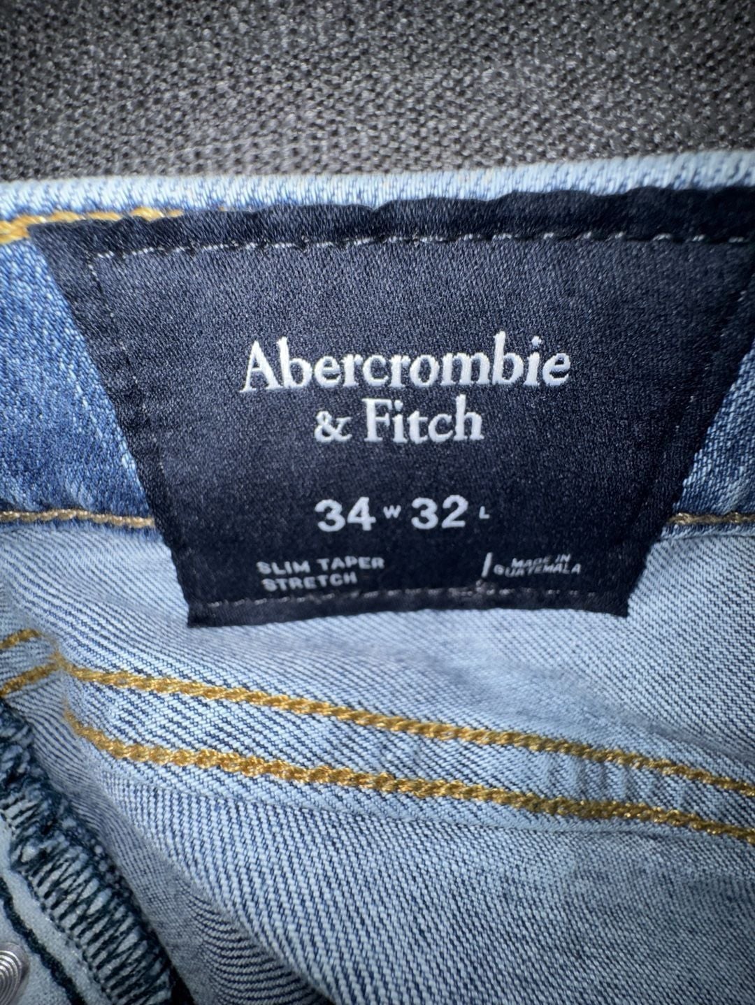 Abercrombie & Fitch Slim Taper Jeans 34x32 Stretch Light Wash Distressed 5