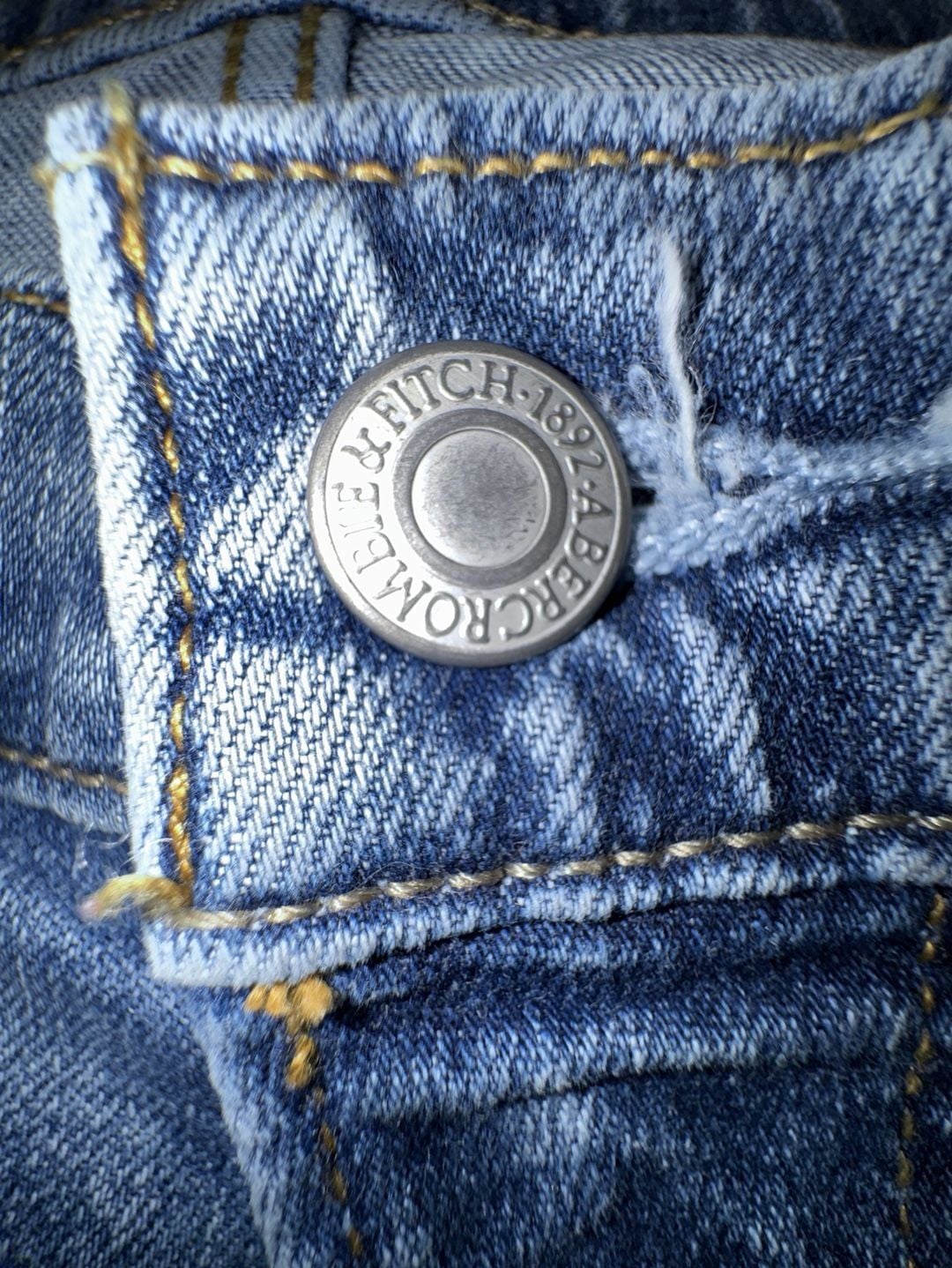 Abercrombie & Fitch Slim Taper Jeans 34x32 Stretch Light Wash Distressed 4