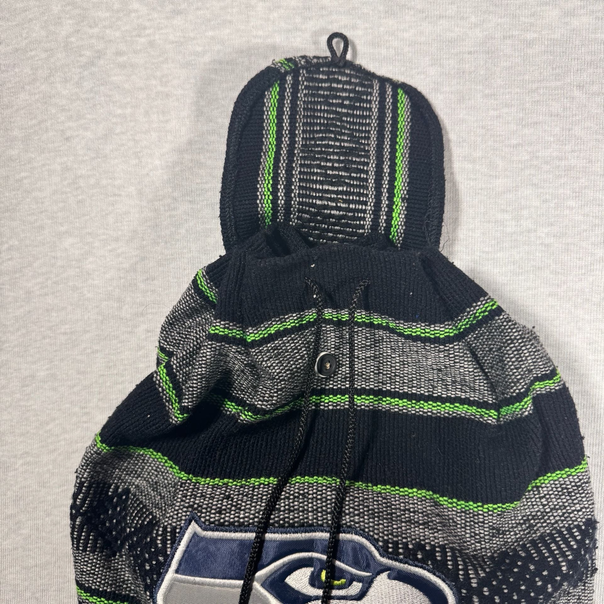 NFL Seattle Seahawks Woven Baja Backpack Black Neon Green 9