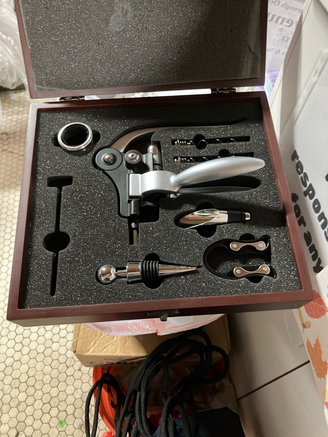 Wine Opener Set In Wood Box 1