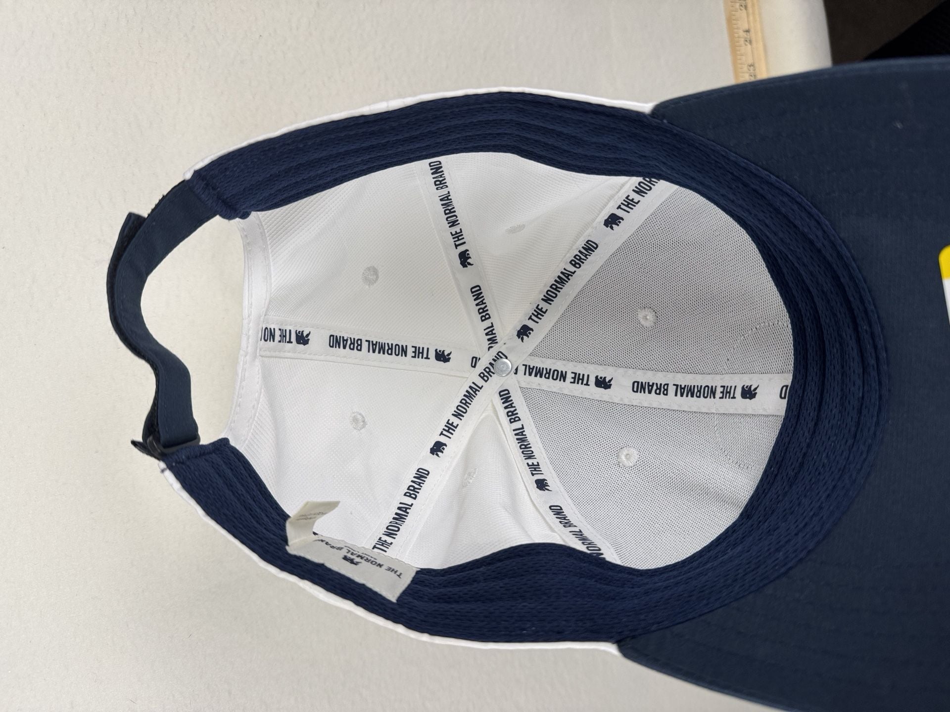 The Normal Brand Bear Logo Baseball Hat Cap White Navy 4