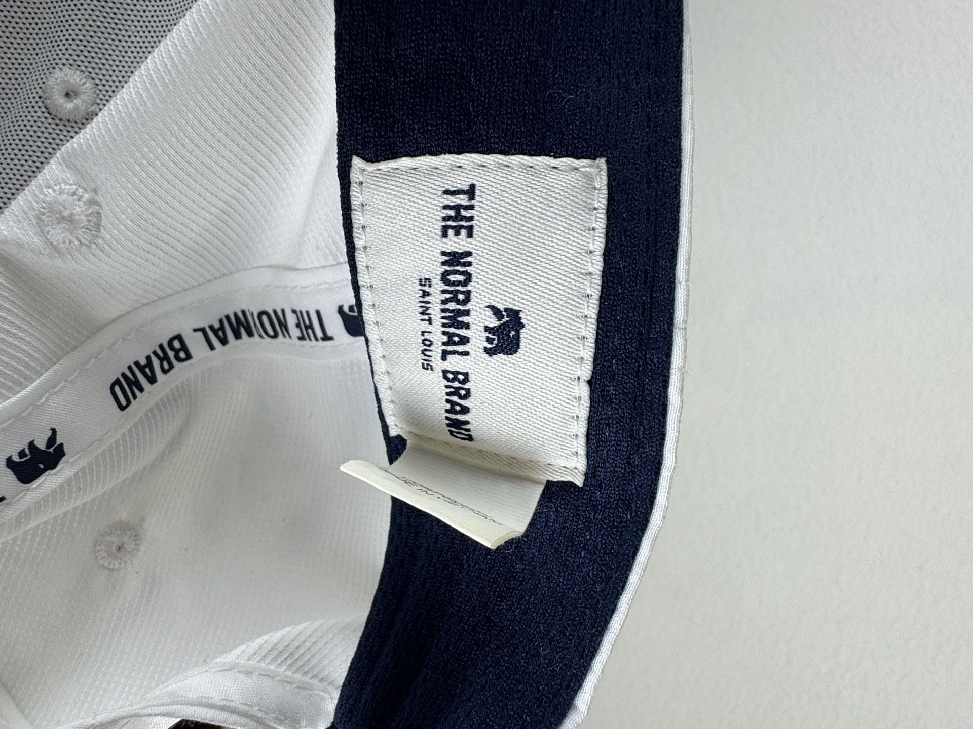 The Normal Brand Bear Logo Baseball Hat Cap White Navy 5