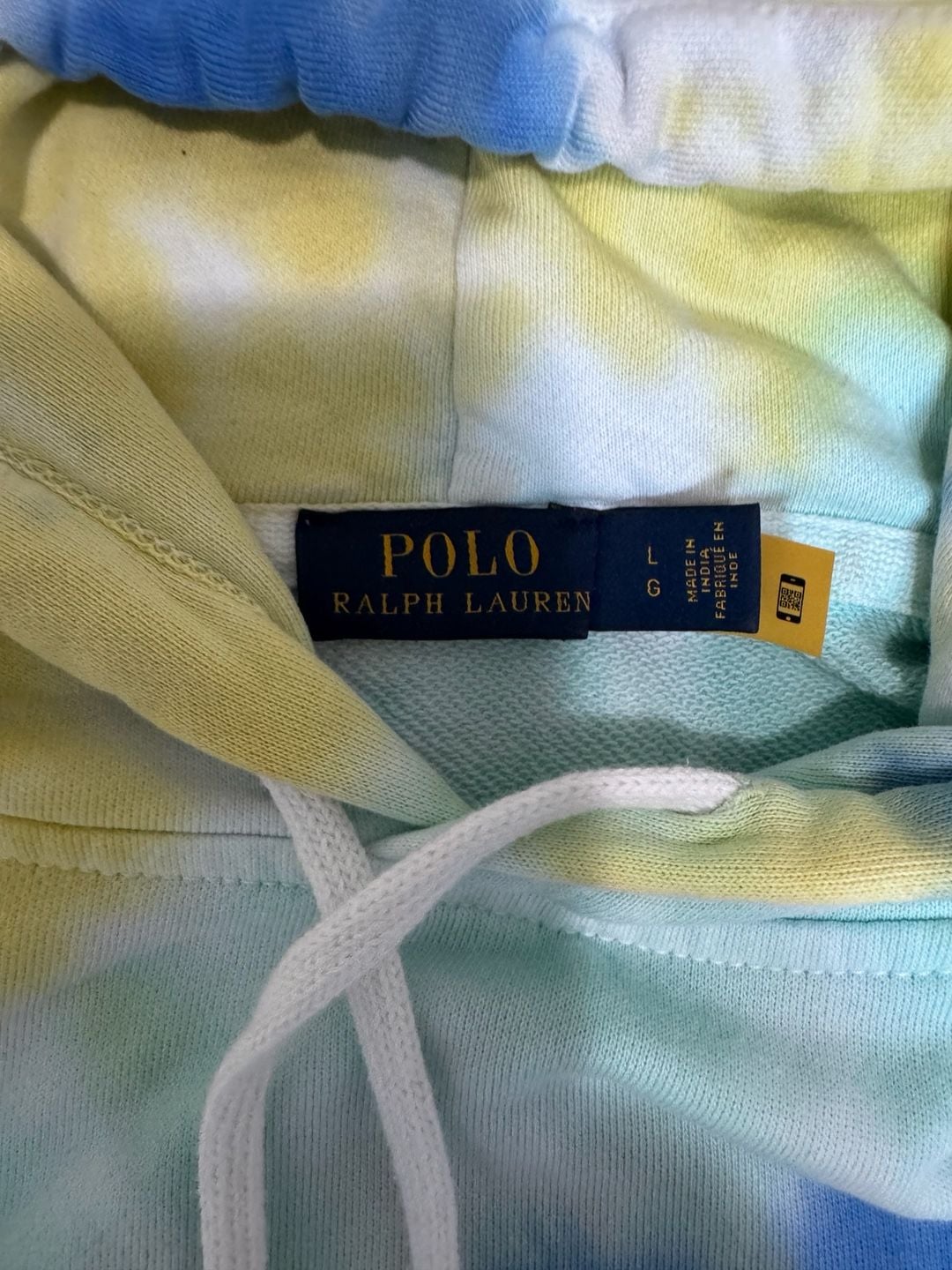 Women’s Polo Ralph Lauren Hoodie Size L Spiral Tie Dye Blue Yellow  11
