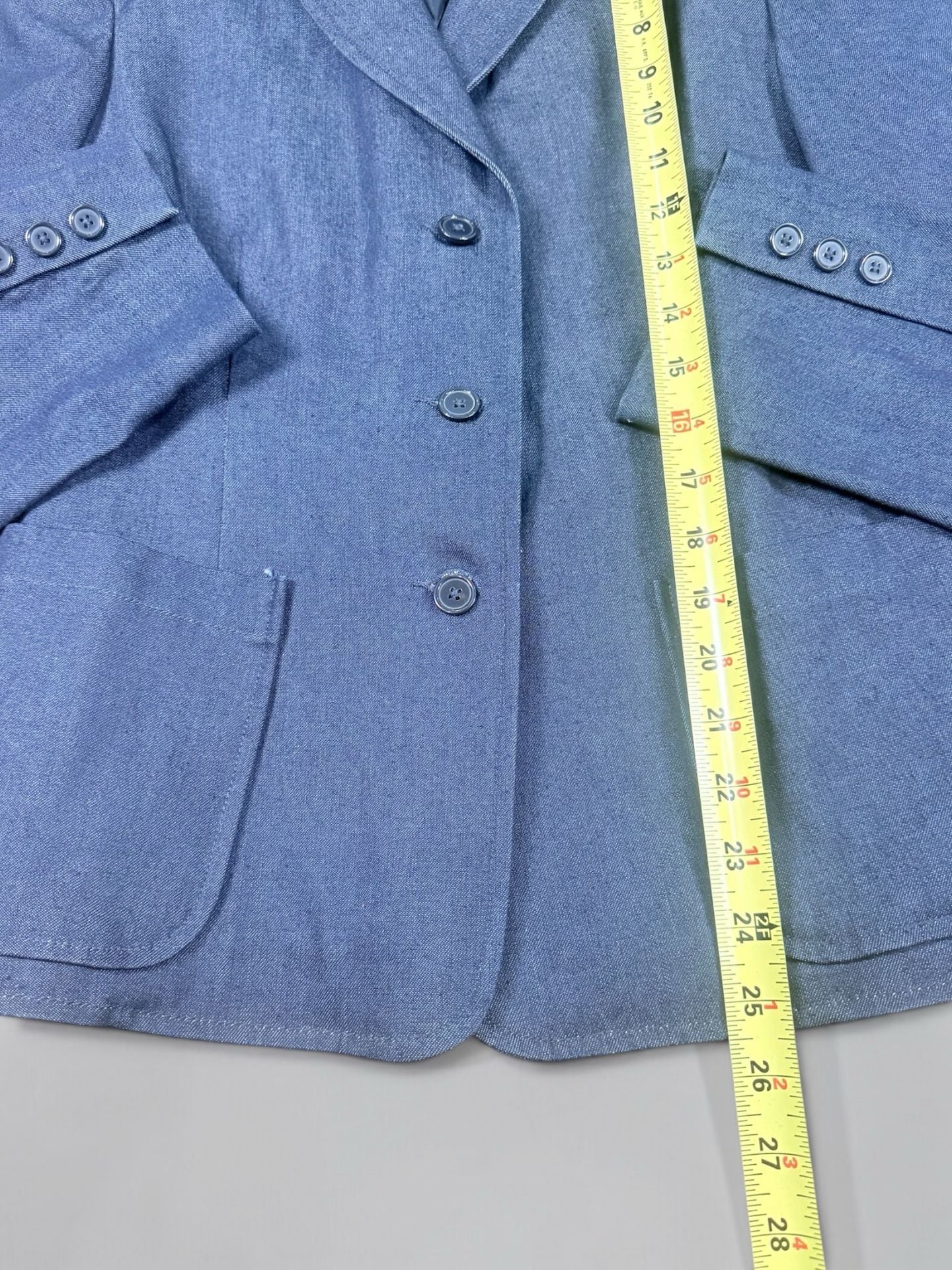 Women’s Gap Denim Blazer Size 12 Blue Cotton Stretch Casual Suit Jacket 7