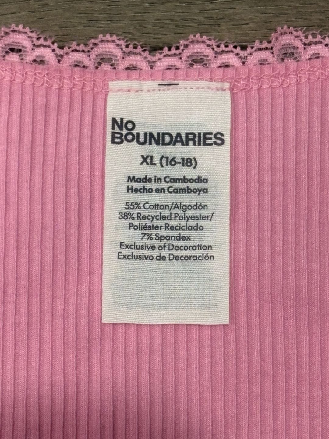 No Boundaries Scoop Henley Size XL (16-18) Pink Jubilee 5
