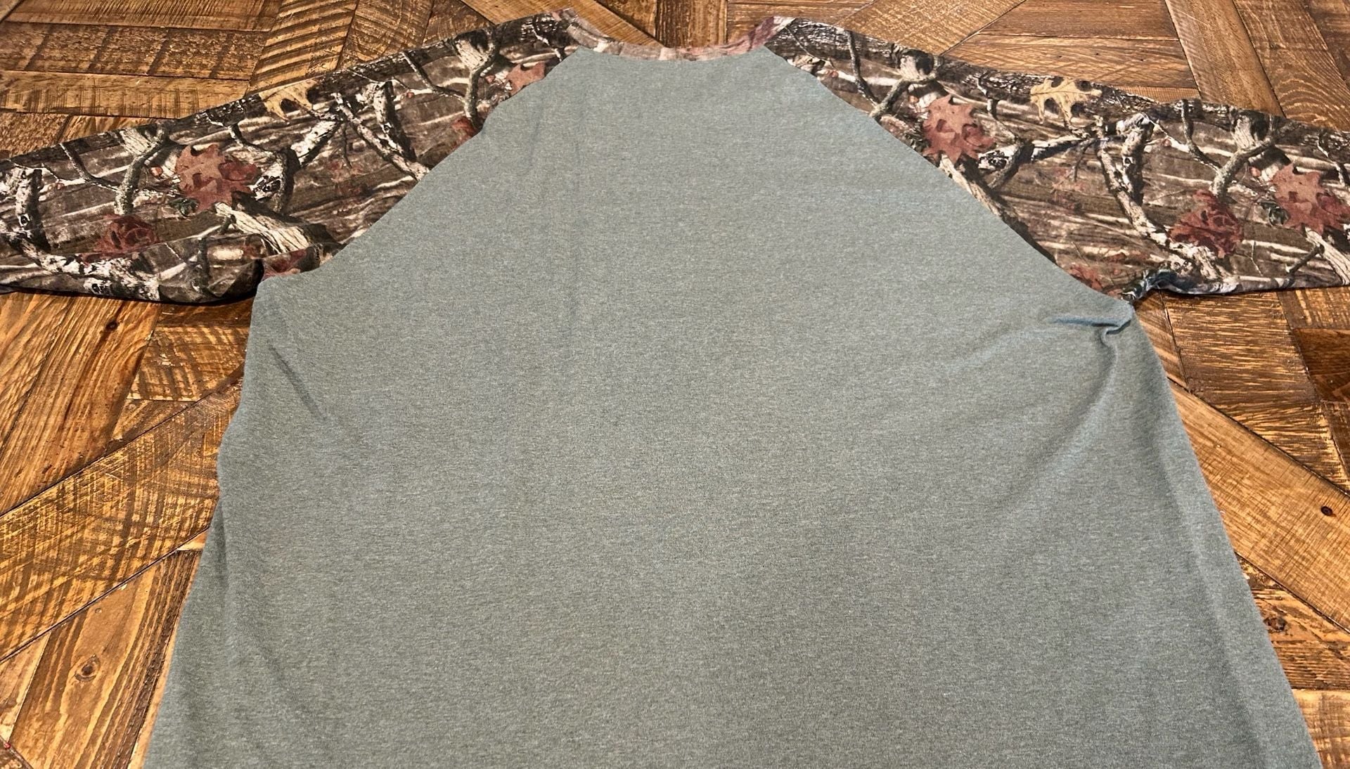 Mossy Oak Camo Raglan T-Shirt Size 2XL Green Camouflage Graphic Tee 6