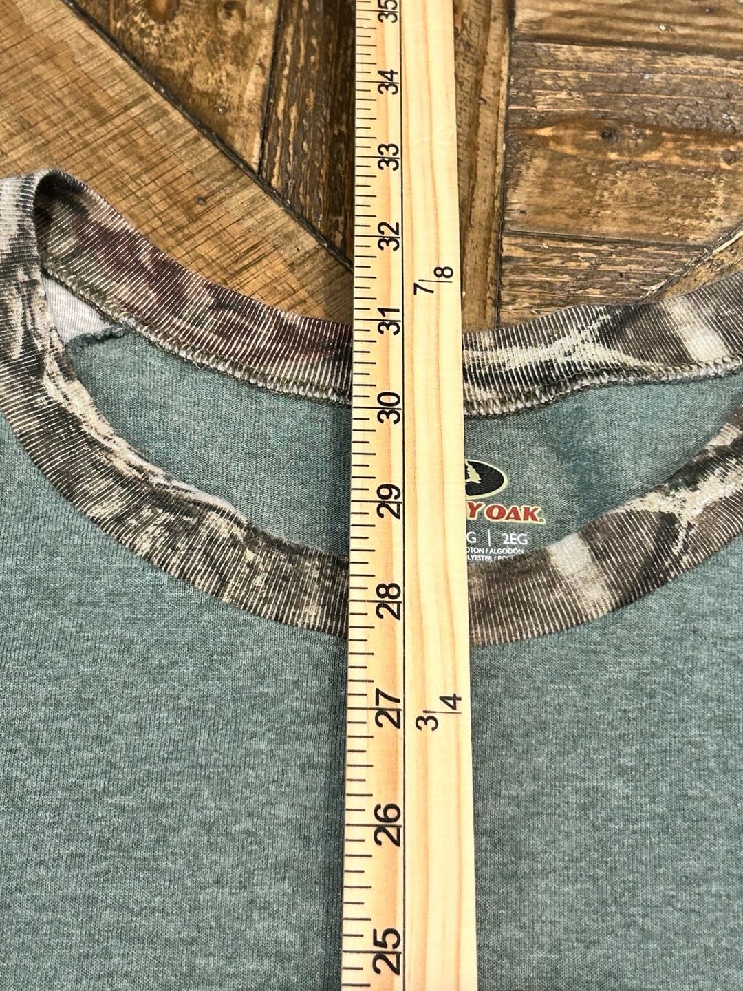 Mossy Oak Camo Raglan T-Shirt Size 2XL Green Camouflage Graphic Tee 8
