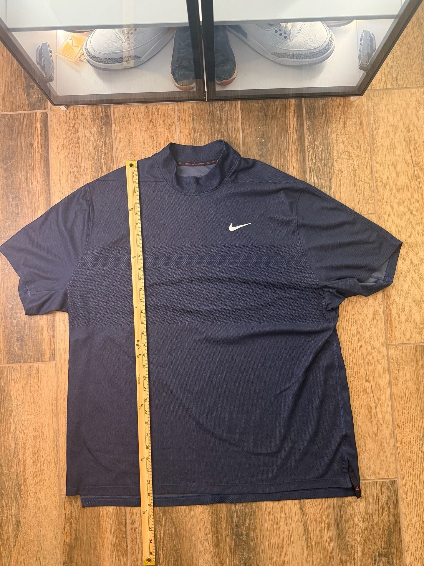 Nike Dri-FIT ADV Tiger Woods Mock Neck Golf Polo Navy Blue 7