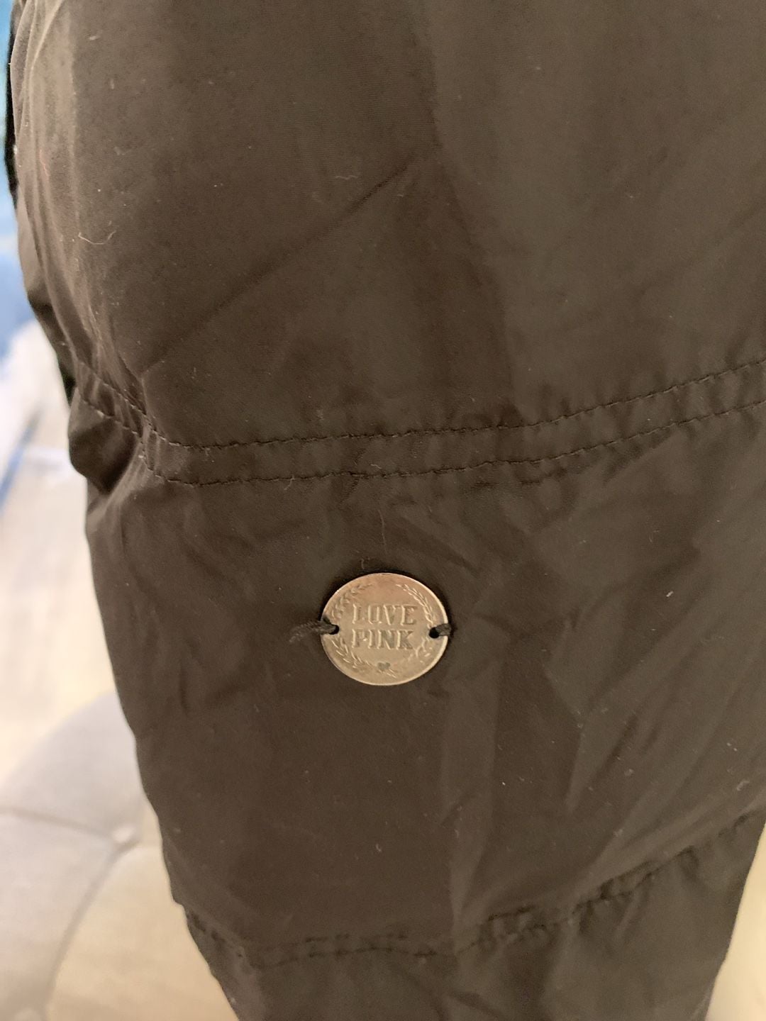 Y2k Victoria's Secret PINK Black Puffer Utility Bomber Jacket 6