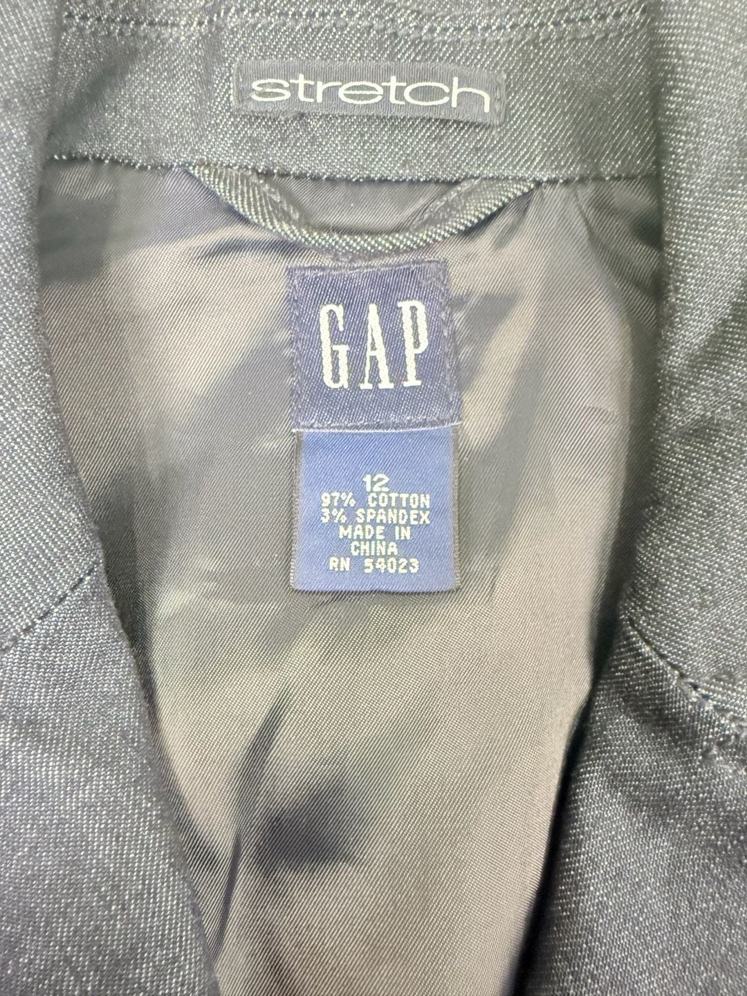Women’s Gap Denim Blazer Size 12 Blue Cotton Stretch Casual Suit Jacket 5