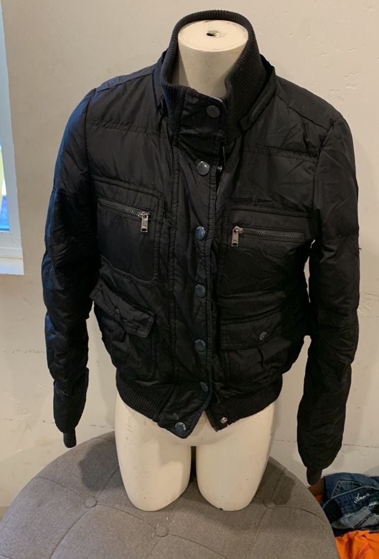Y2k Victoria's Secret PINK Black Puffer Utility Bomber Jacket 2