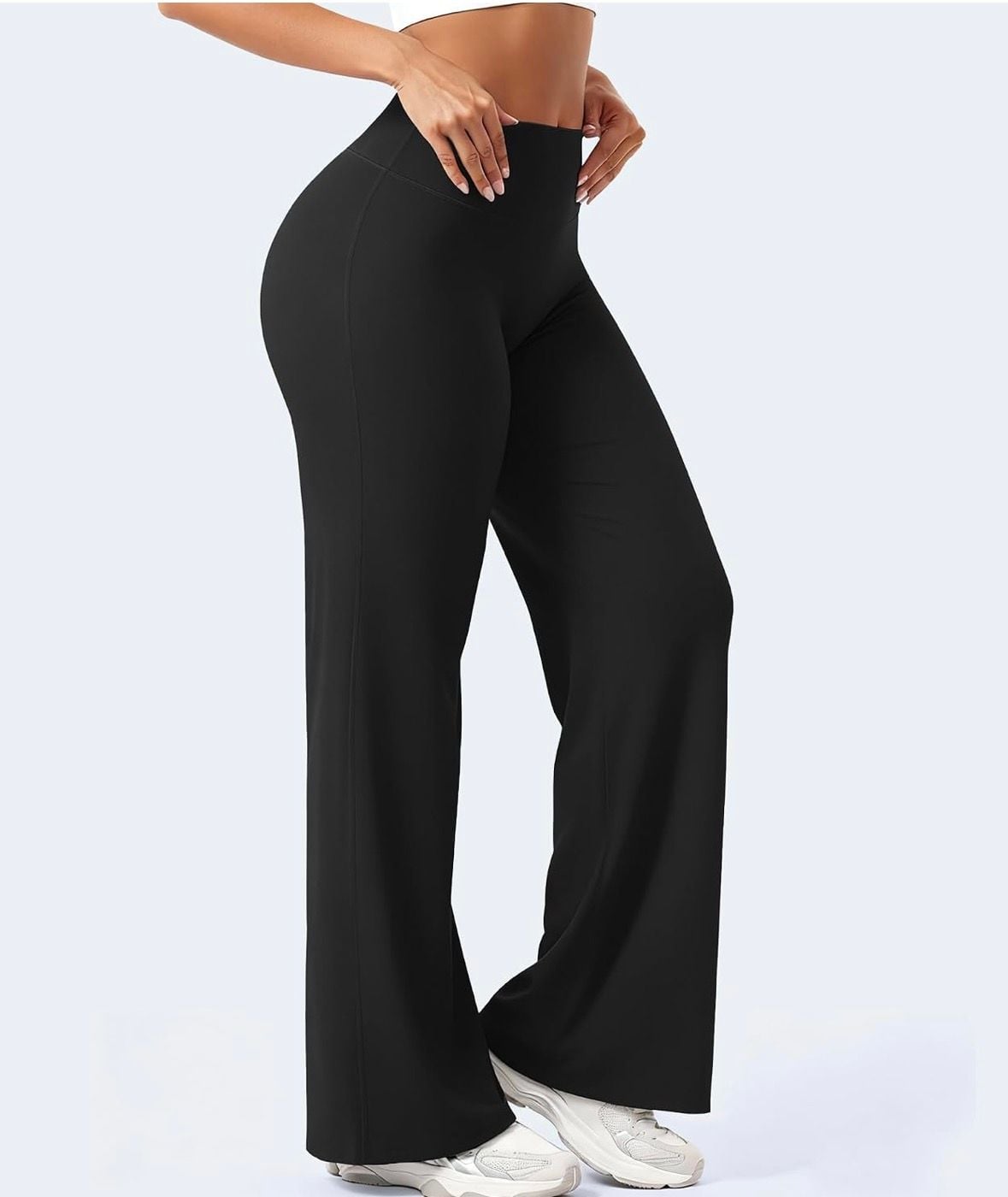 Rich Bria High Waist Straight Leg Yoga Pants Black 4