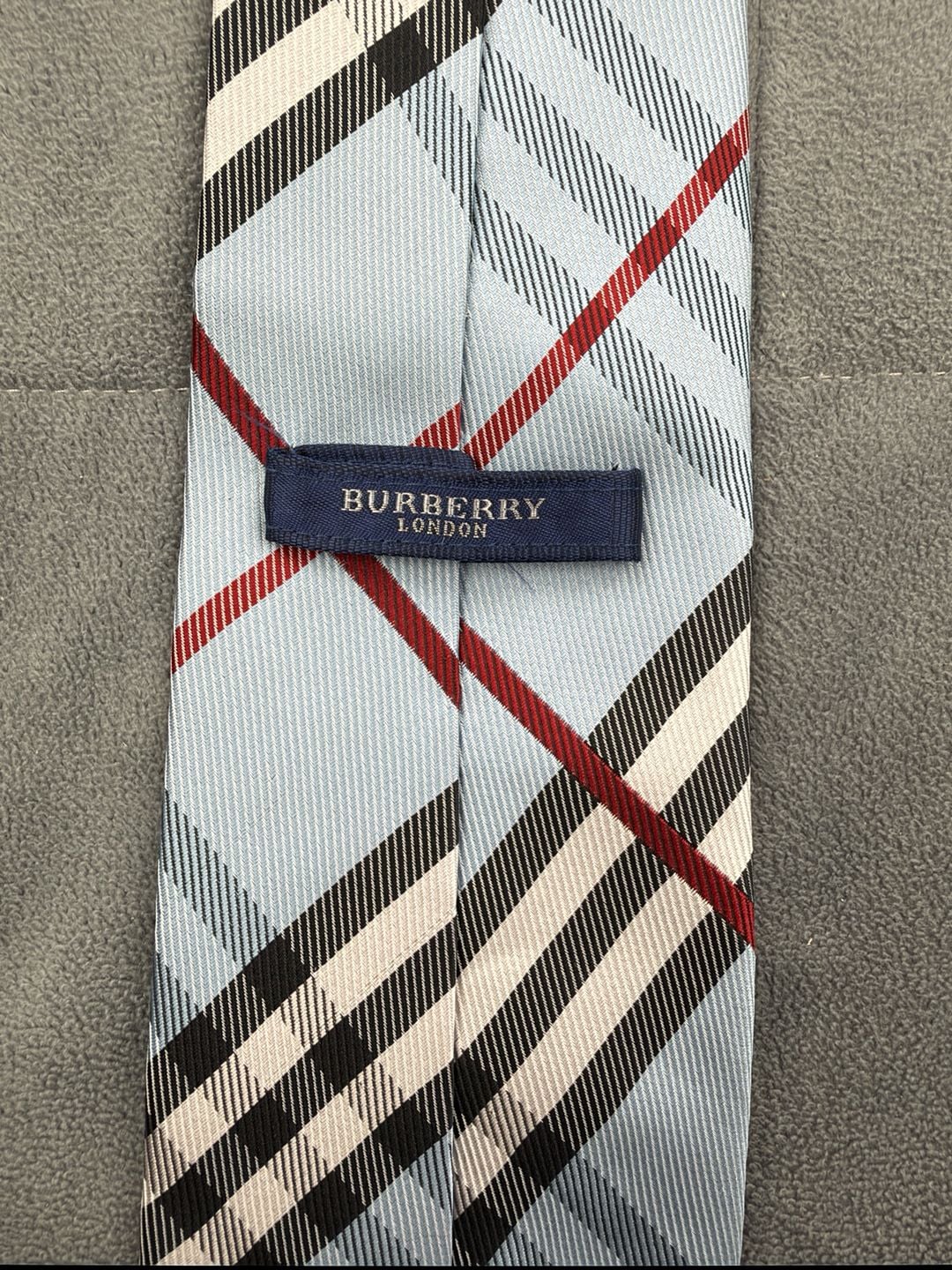 Burberry London Silk Plaid Tie Light Blue Check Italian 5