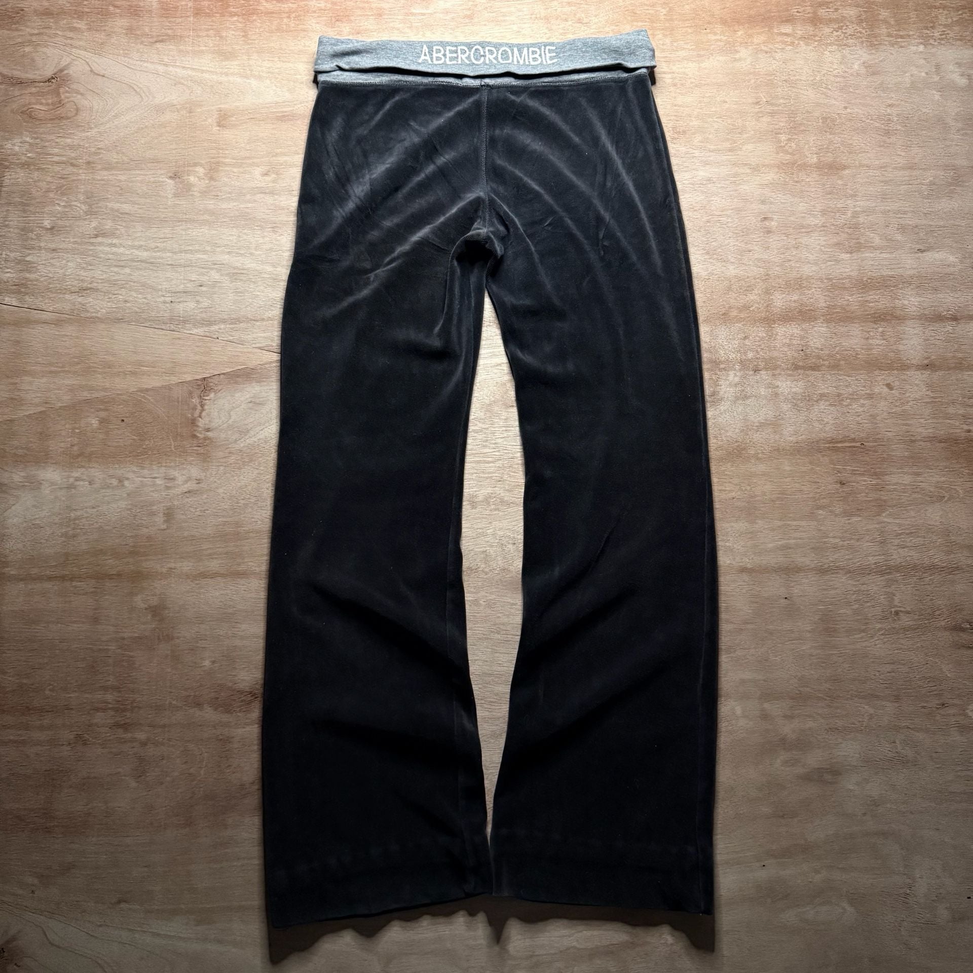 Rare Vintage Y2K Abercrombie & Fitch Velour Foldover Flare Pants Women’s L 4