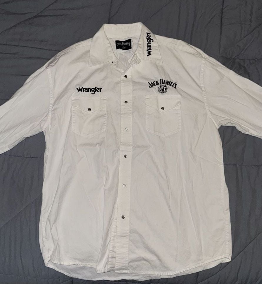 Wrangler Jack Daniel's Long Sleeve Button Down Shirt White 2