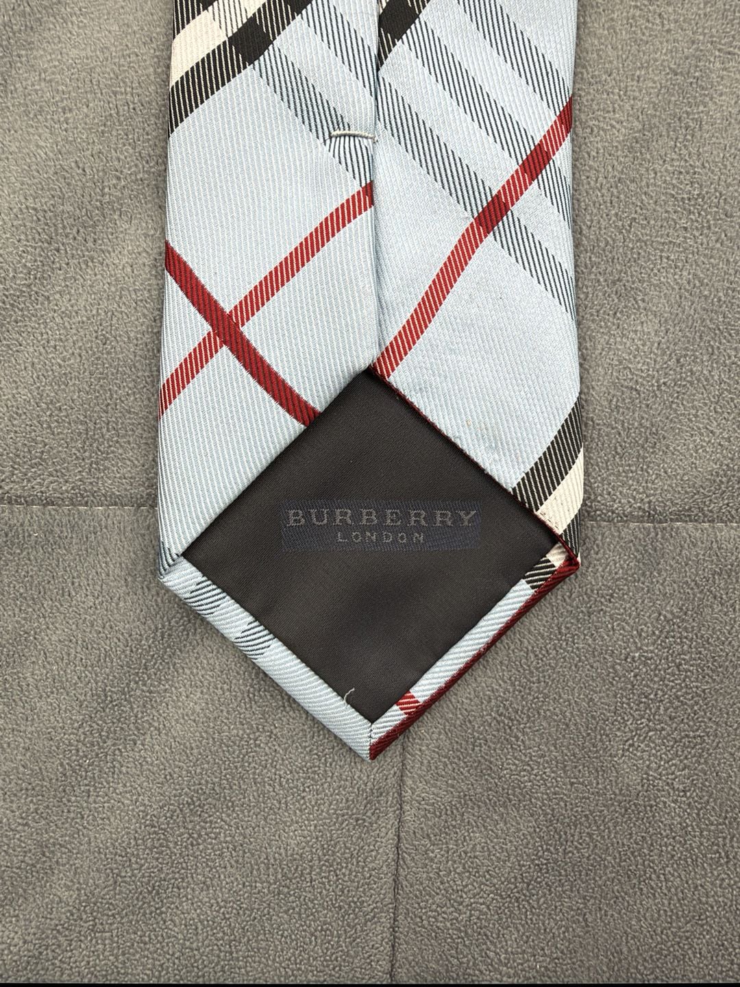Burberry London Silk Plaid Tie Light Blue Check Italian 7