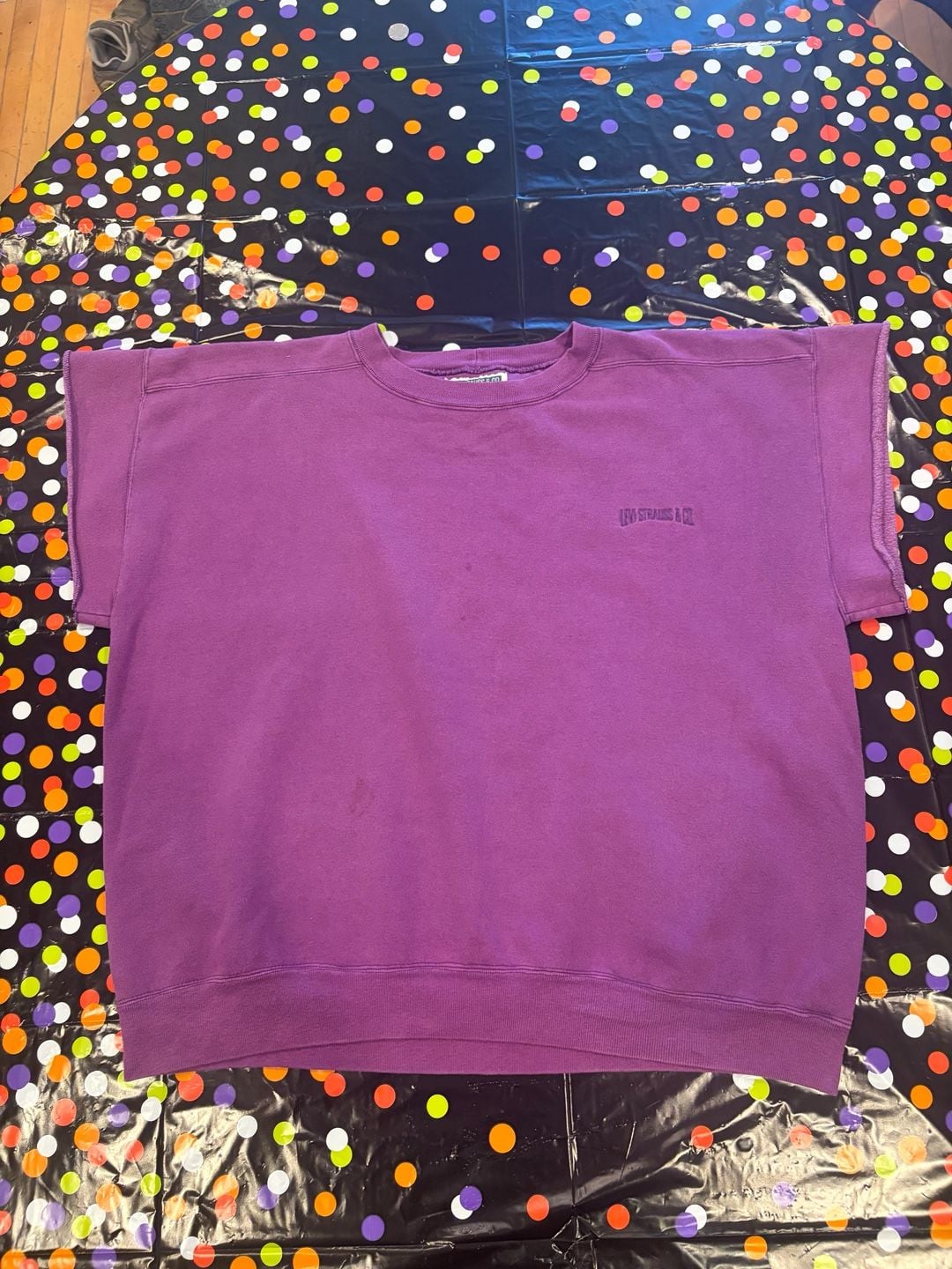 Levi Strauss & Co. Vintage Sweatshirt Size XL Purple Short Sleeve 2