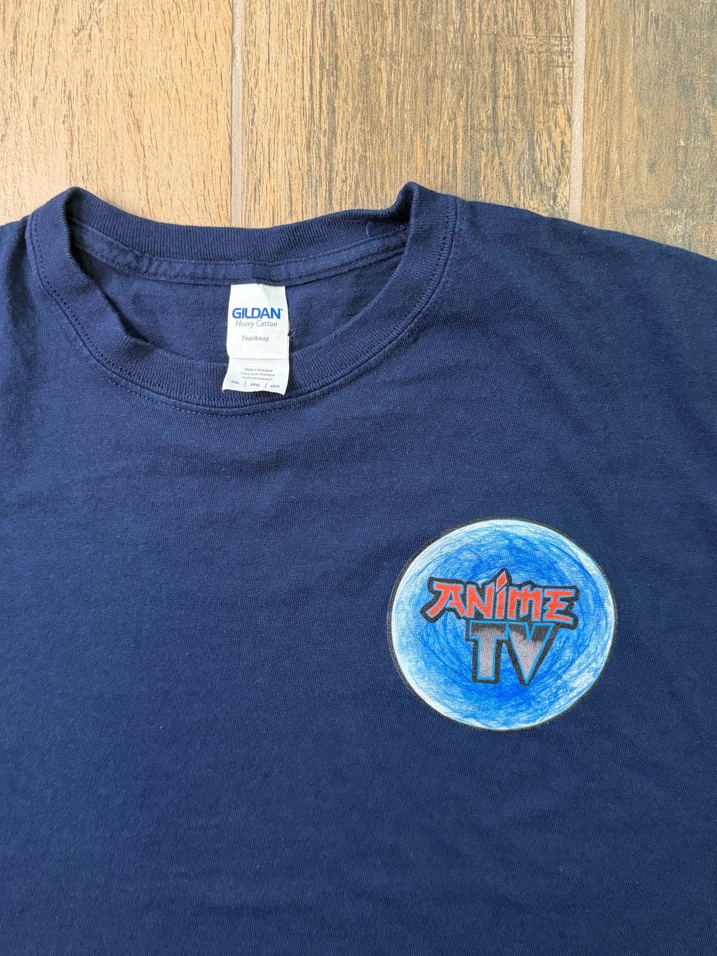 Y2K Anime TV Heavy Cotton T-Shirt Size 2XL Navy Blue Graphic Tee 2