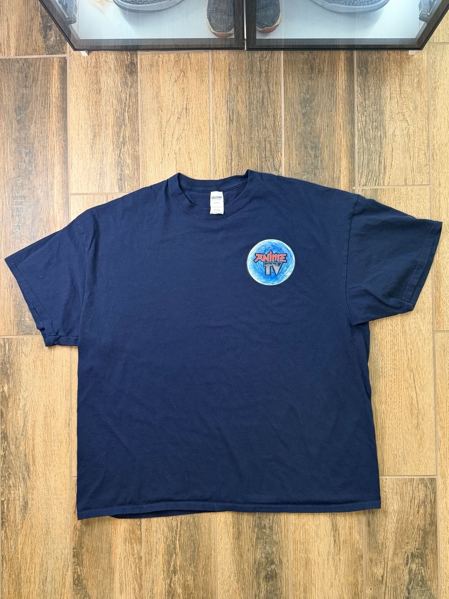 Y2K Anime TV Heavy Cotton T-Shirt Size 2XL Navy Blue Graphic Tee 3