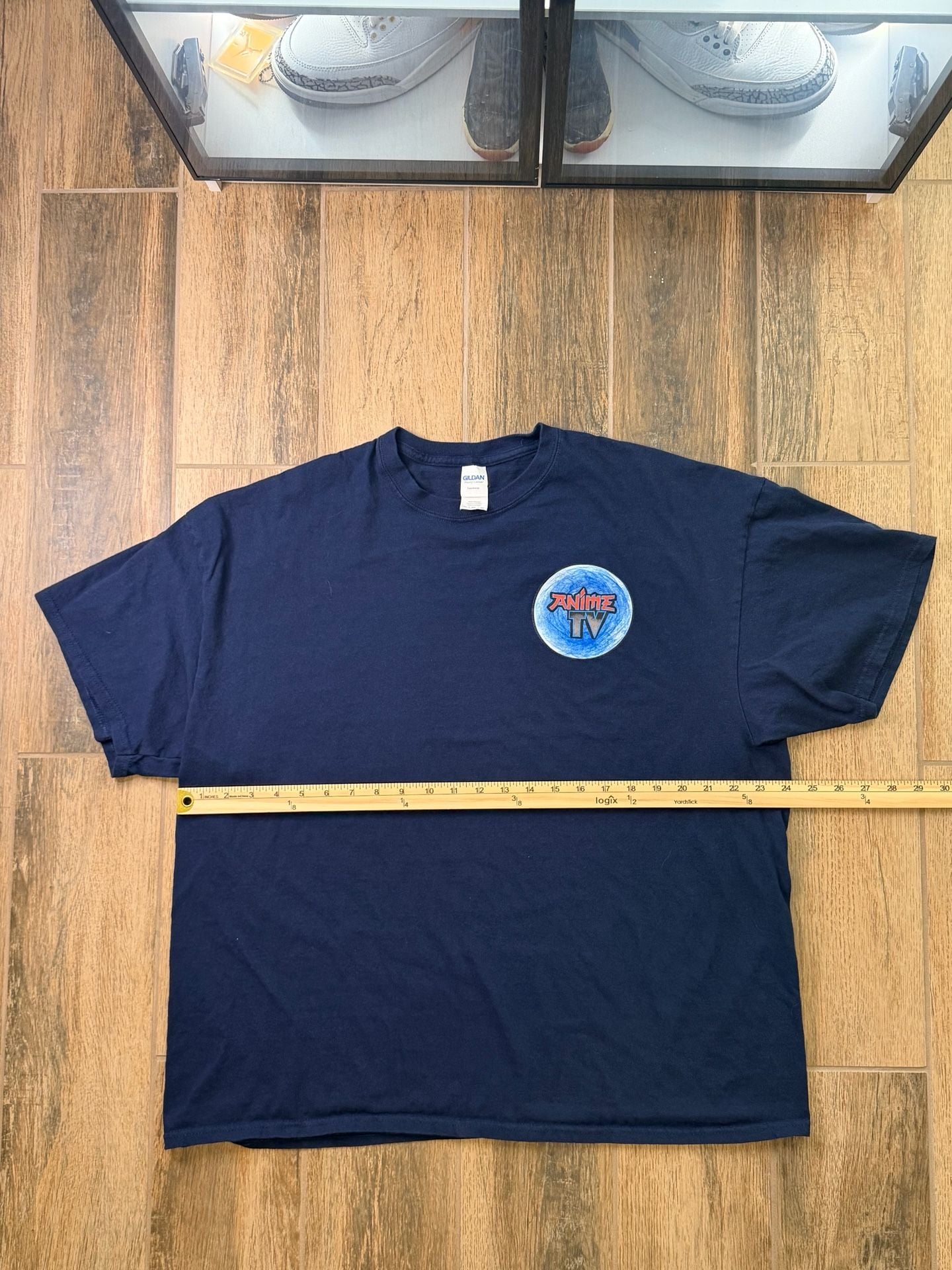 Y2K Anime TV Heavy Cotton T-Shirt Size 2XL Navy Blue Graphic Tee 4