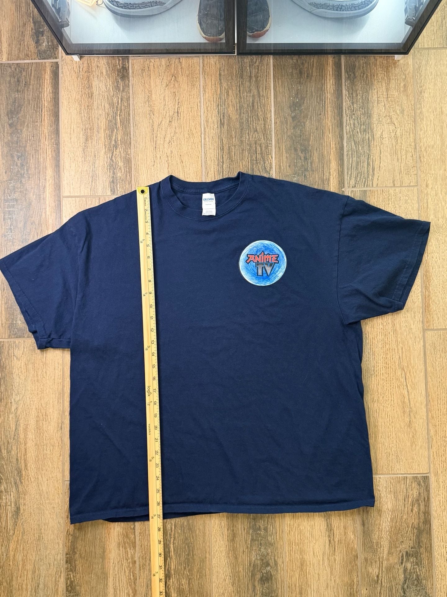 Y2K Anime TV Heavy Cotton T-Shirt Size 2XL Navy Blue Graphic Tee 5