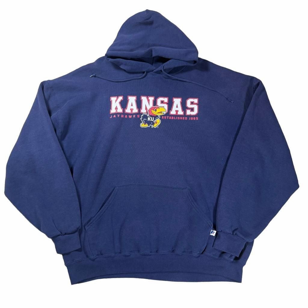 Y2K Russell Athletic Kansas Jayhawks Hoodie Navy 2