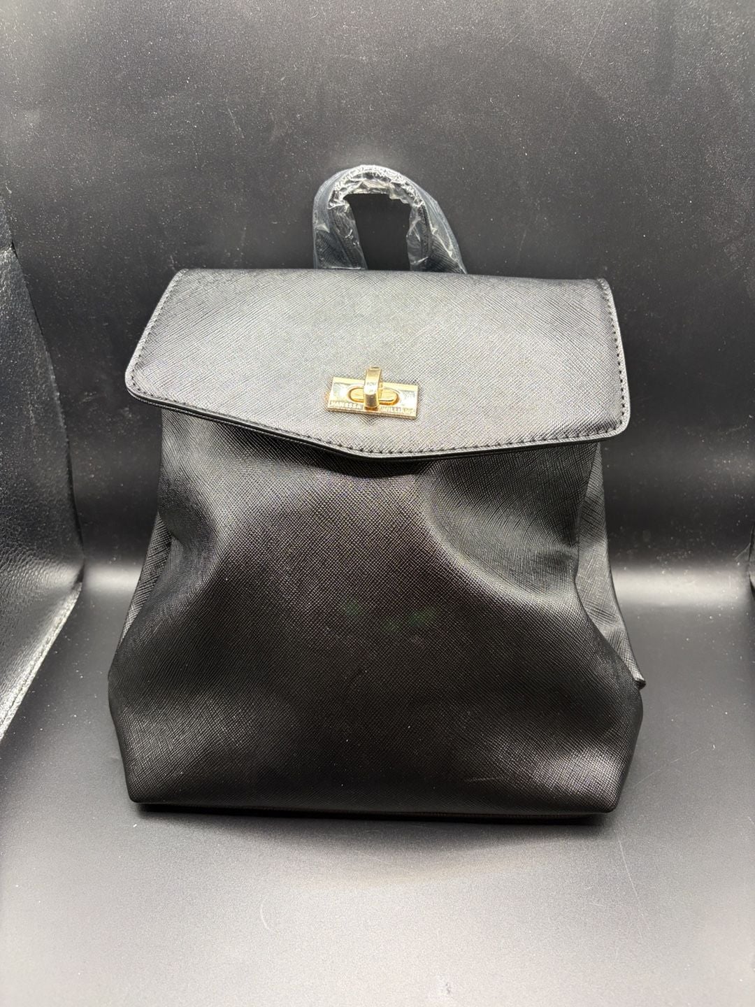 Vanessa Williams Black Saffiano Leather Convertible Mini Backpack Purse 2