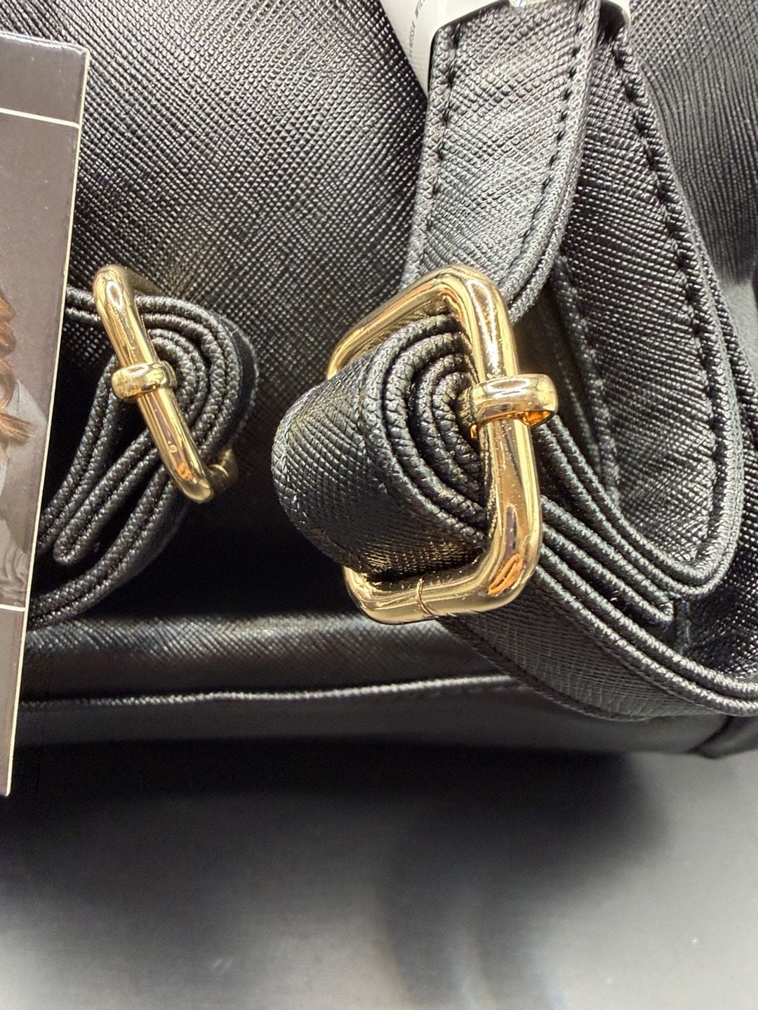 Vanessa Williams Black Saffiano Leather Convertible Mini Backpack Purse 5