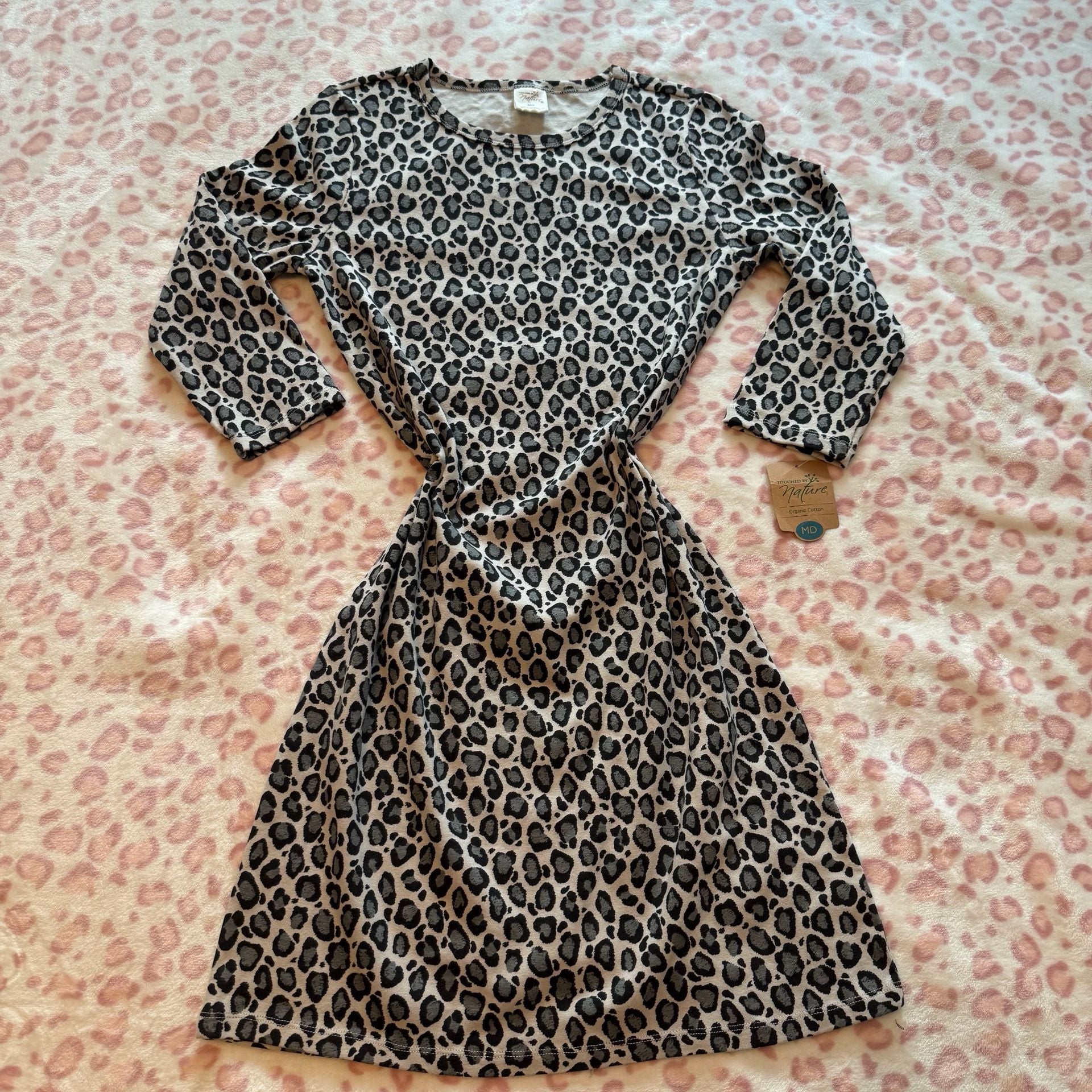 Touched By Nature Dress Size Medium Leopard Print Organic Cotton 2