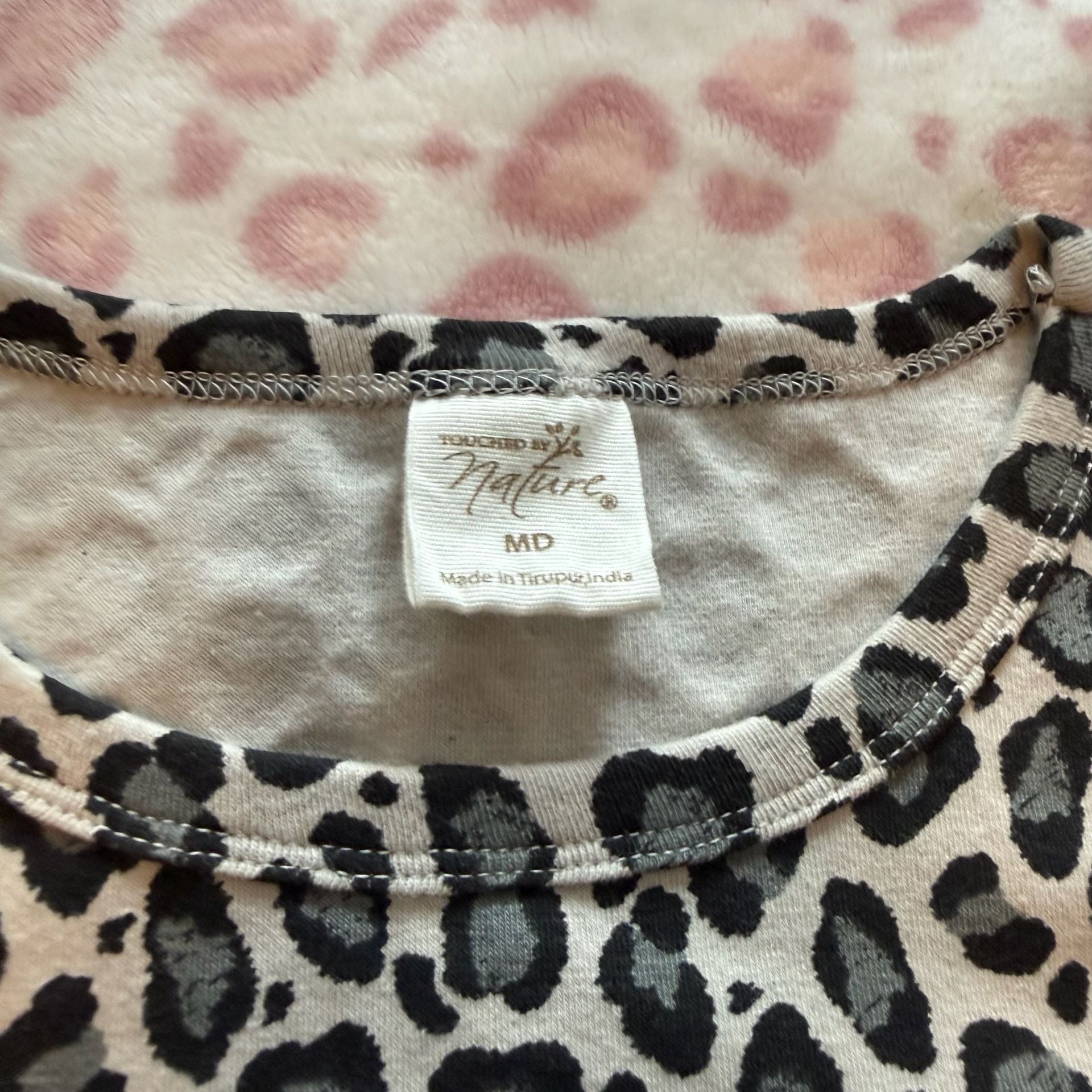 Touched By Nature Dress Size Medium Leopard Print Organic Cotton 8