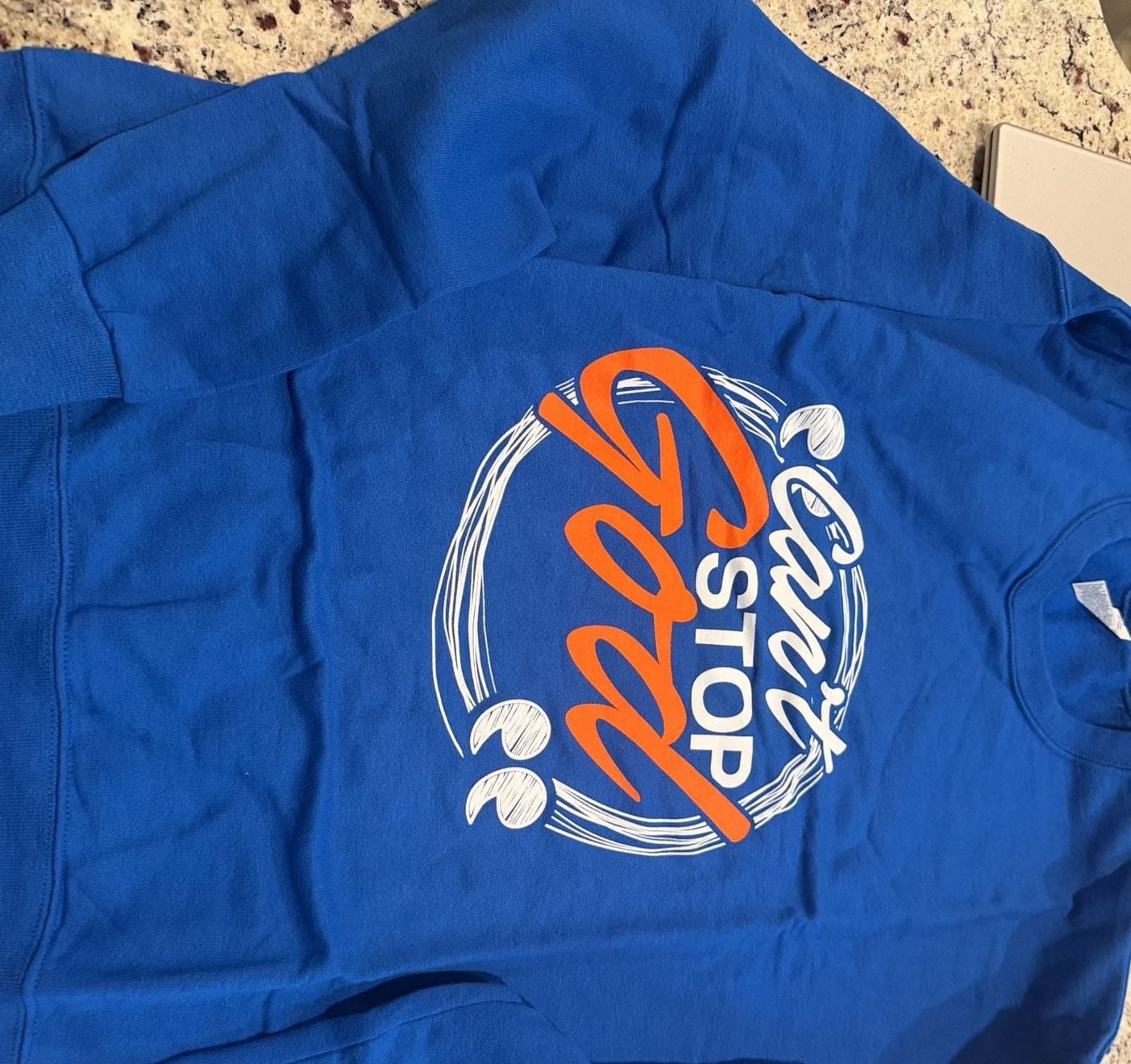 Can't Stop God Graphic Sweatshirt Blue 2
