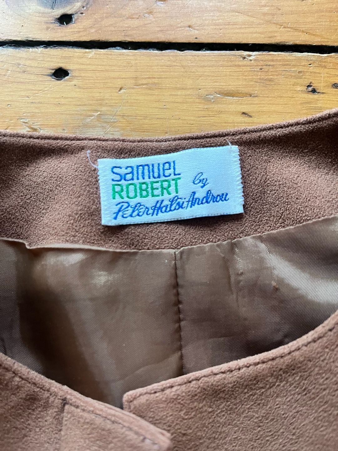 Samuel Robert Ultrasuede Pant Suit Set Size 10 Camel Brown Vintage 70s Old Money 2
