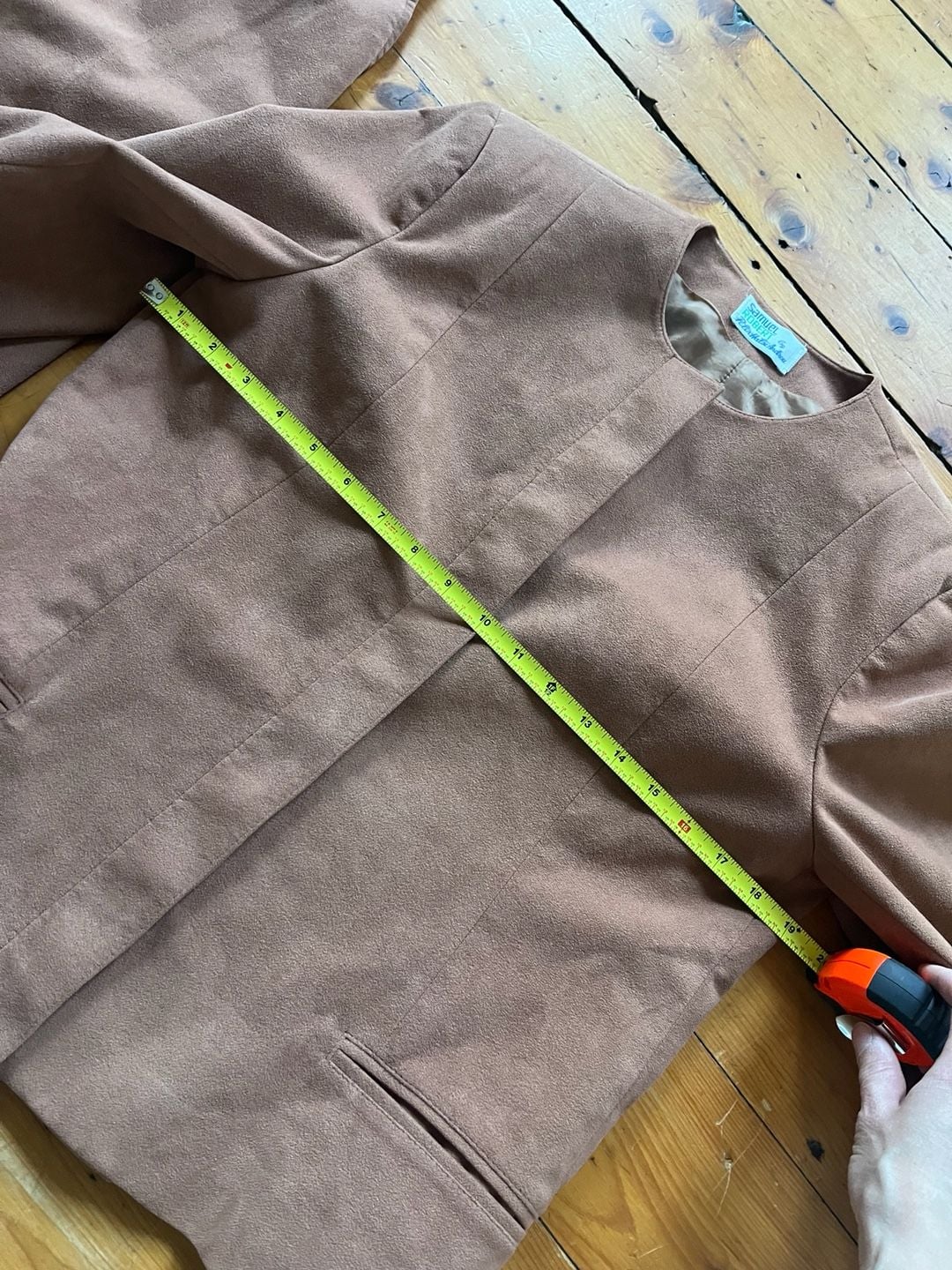 Samuel Robert Ultrasuede Pant Suit Set Size 10 Camel Brown Vintage 70s Old Money 3