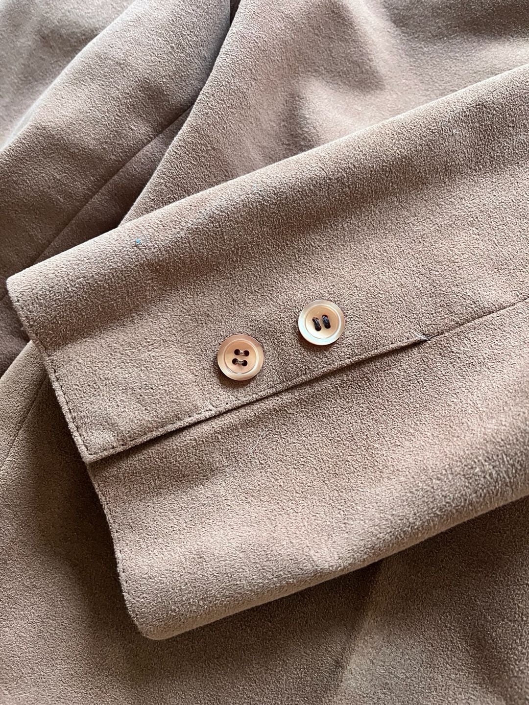 Samuel Robert Ultrasuede Pant Suit Set Size 10 Camel Brown Vintage 70s Old Money 7