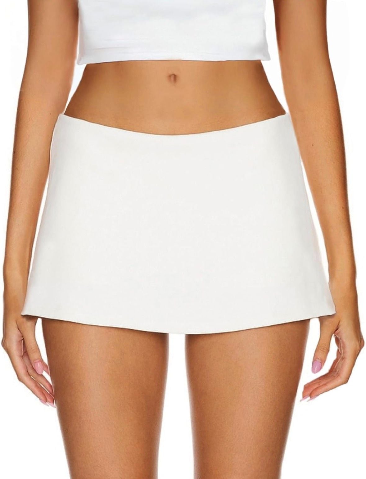 AnotherChill Low Rise Micro Mini Skort White 2