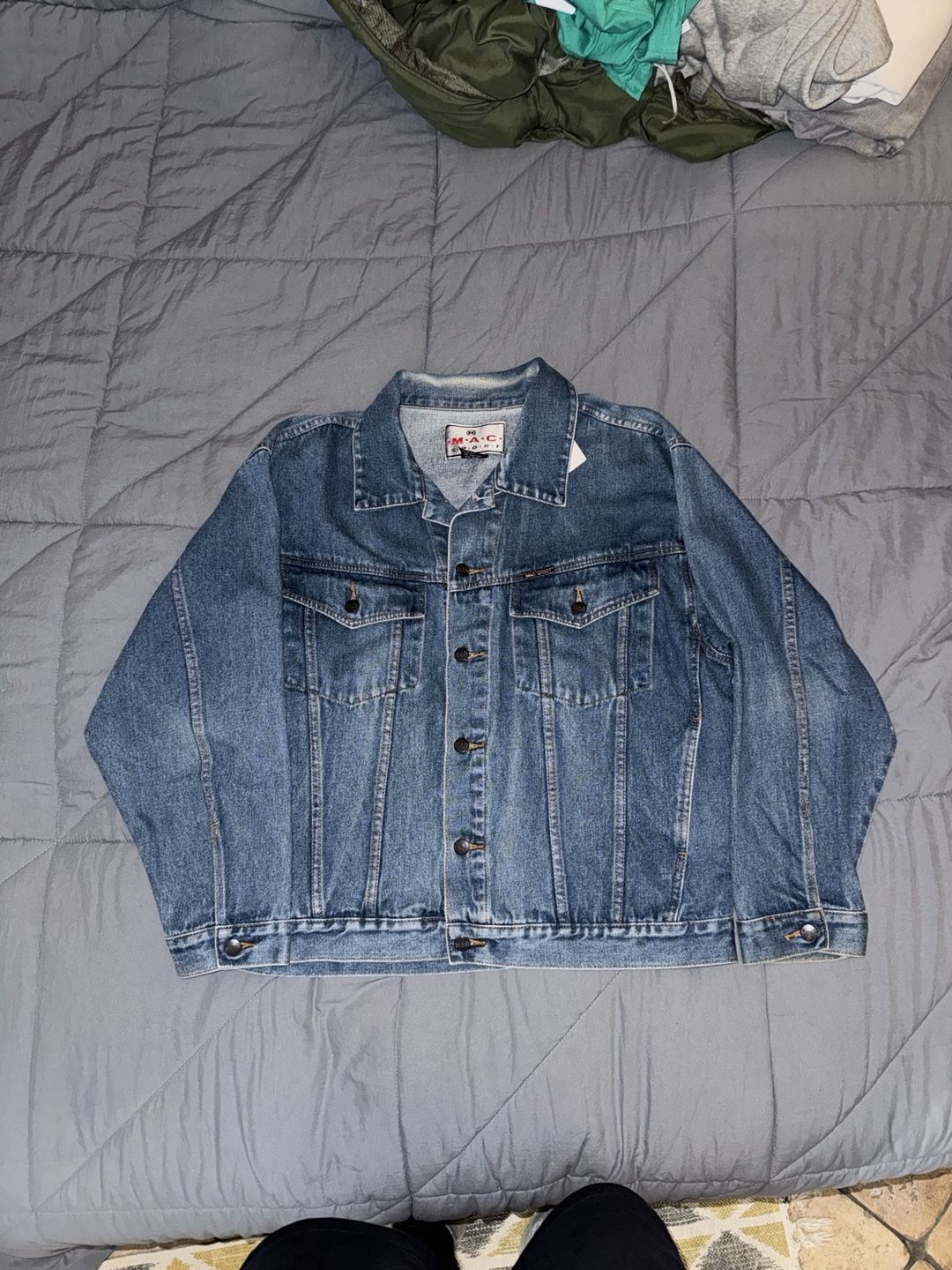 Mac Sport Denim Jacket Size L Blue Cotton Vintage Trucker 2