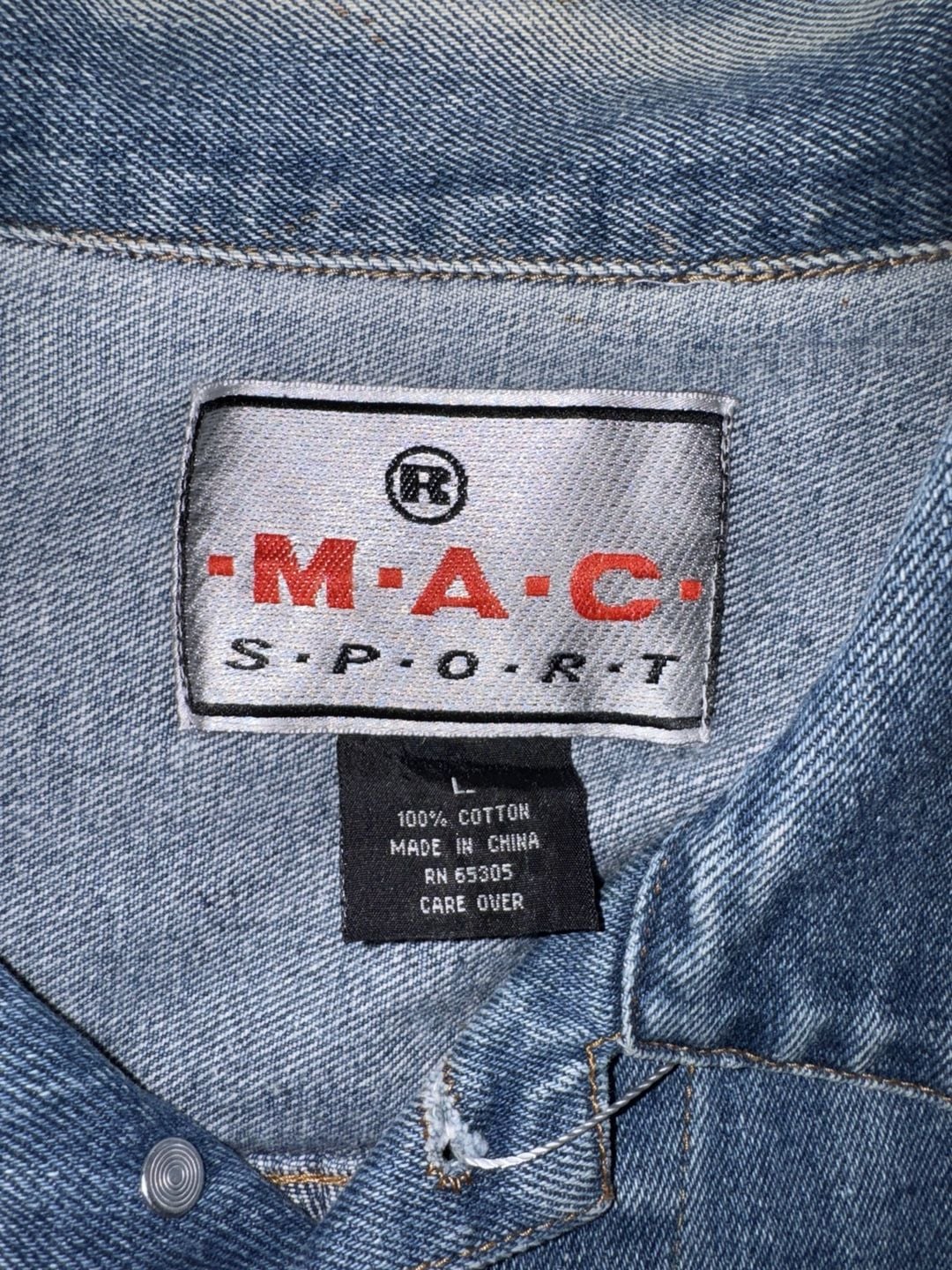 Mac Sport Denim Jacket Size L Blue Cotton Vintage Trucker 3