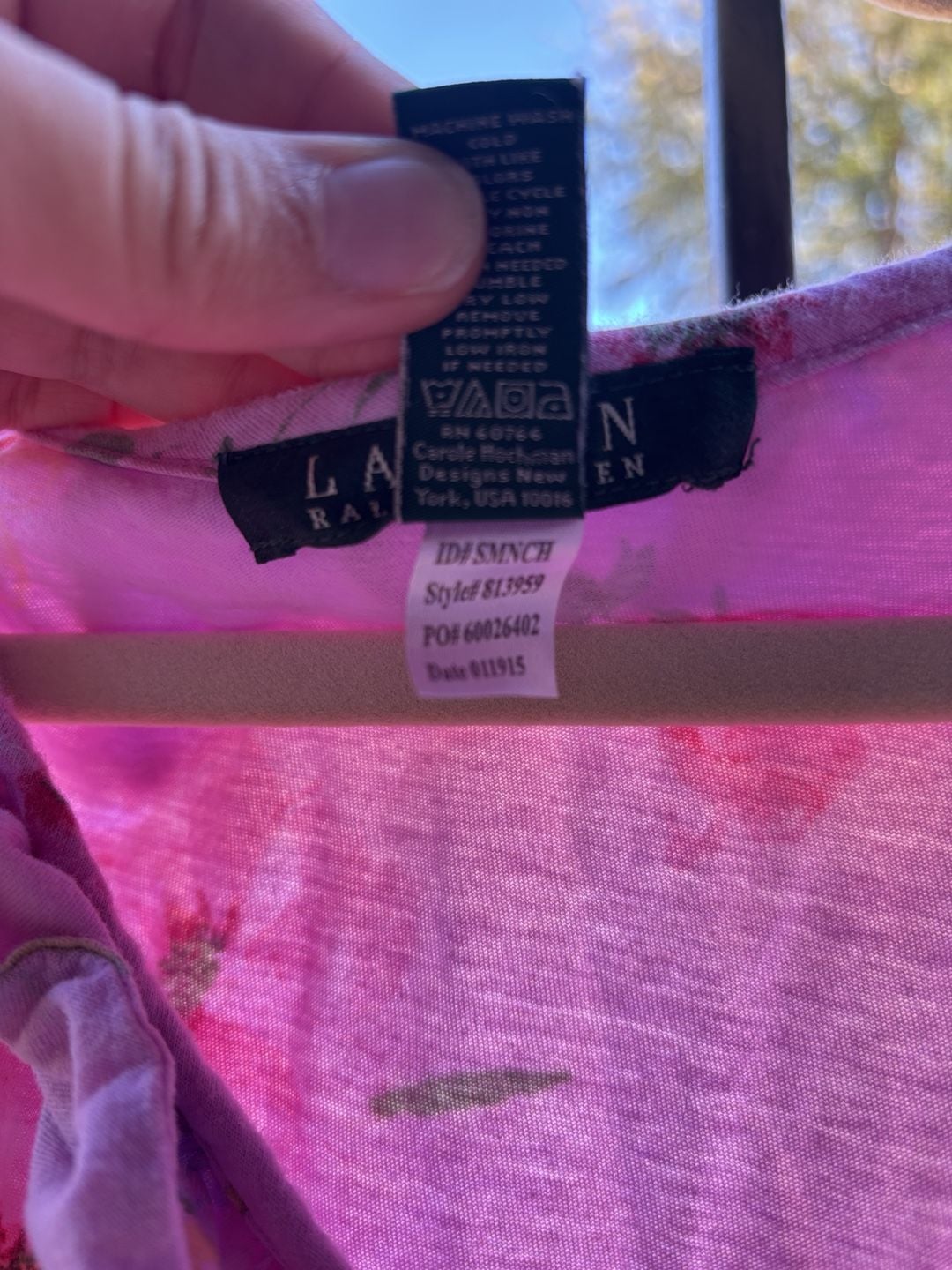 Lauren Ralph Lauren Nightshirt Size L Pink Floral Ruffle Sleeveless 5