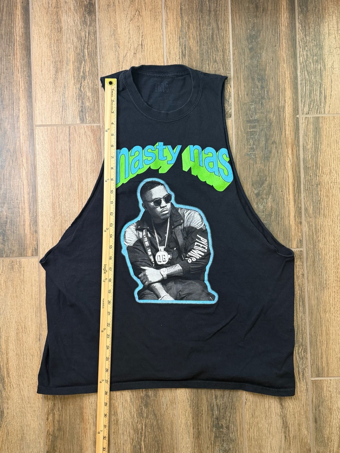 Nas Nasty Nas Graphic Print Black Cotton Drop Armhole Tank Top M 6
