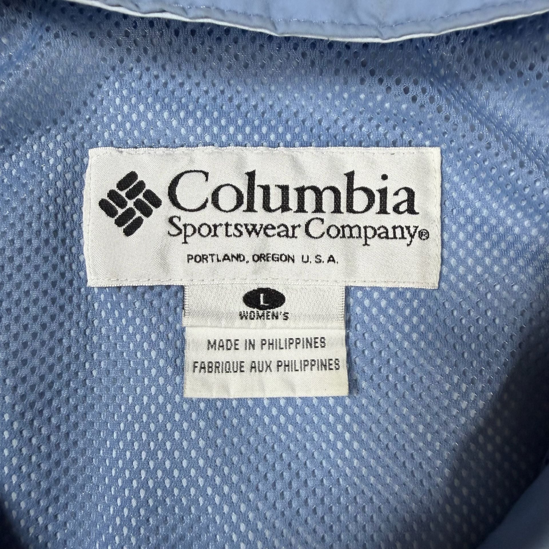 Y2K Women’s Columbia Sportswear Company Hooded Rain Jacket Size L Light Blue 7
