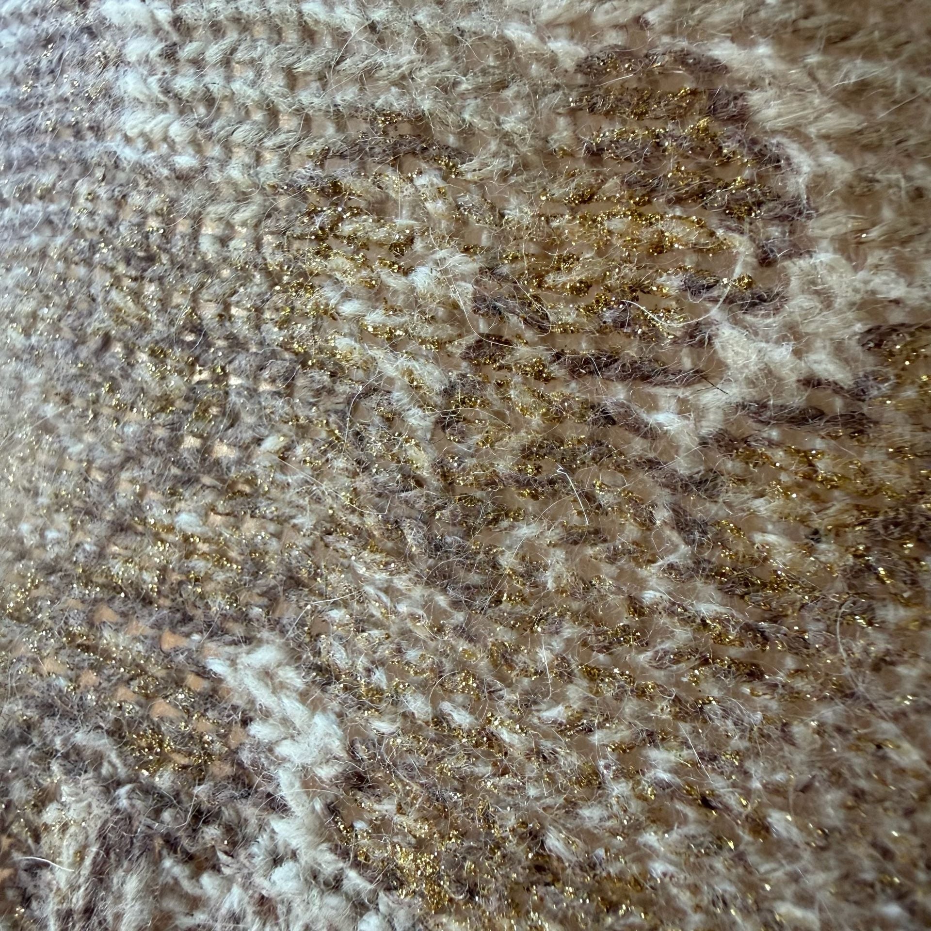 Cowl Neck Bell Sleeve Sweater Beige Gold 6