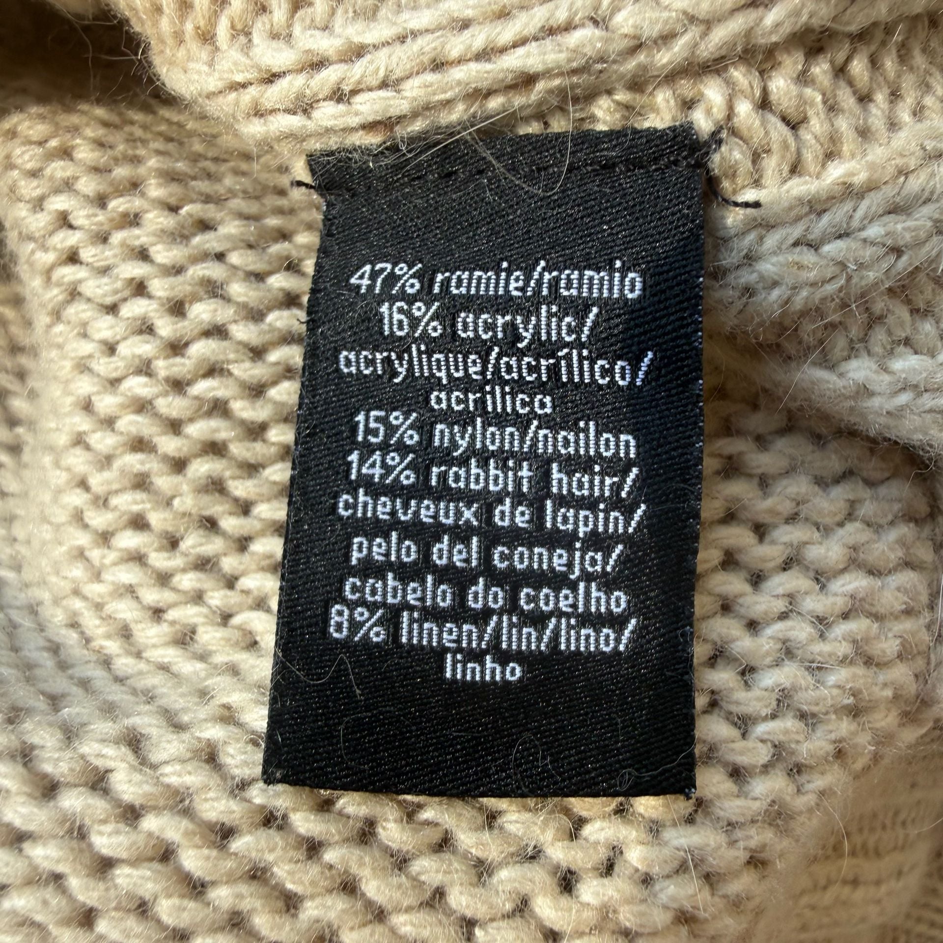 Cowl Neck Bell Sleeve Sweater Beige Gold 13
