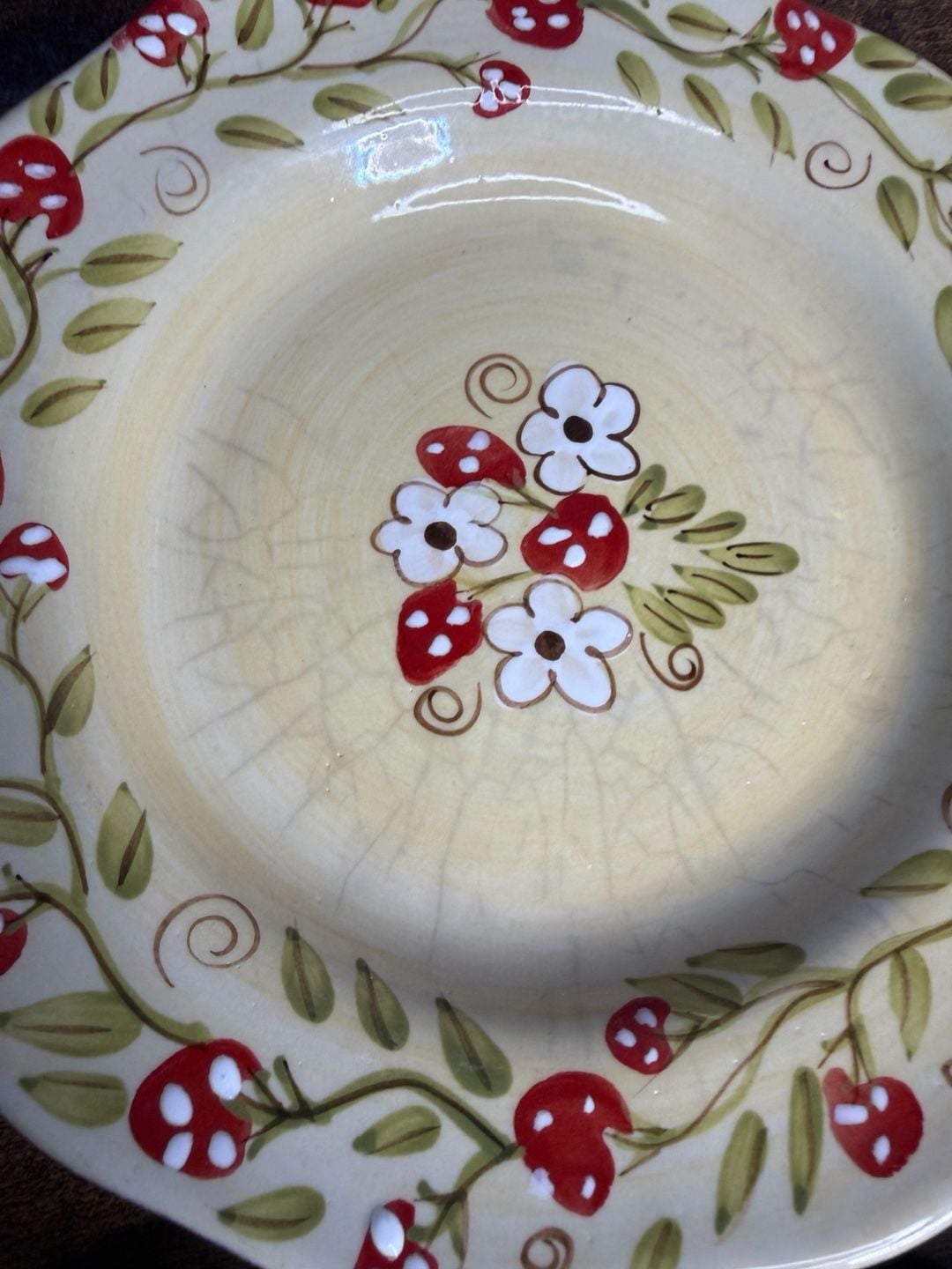 Hausenware Jill Craig Strawberry Floral Salad Plates Set of 2 3