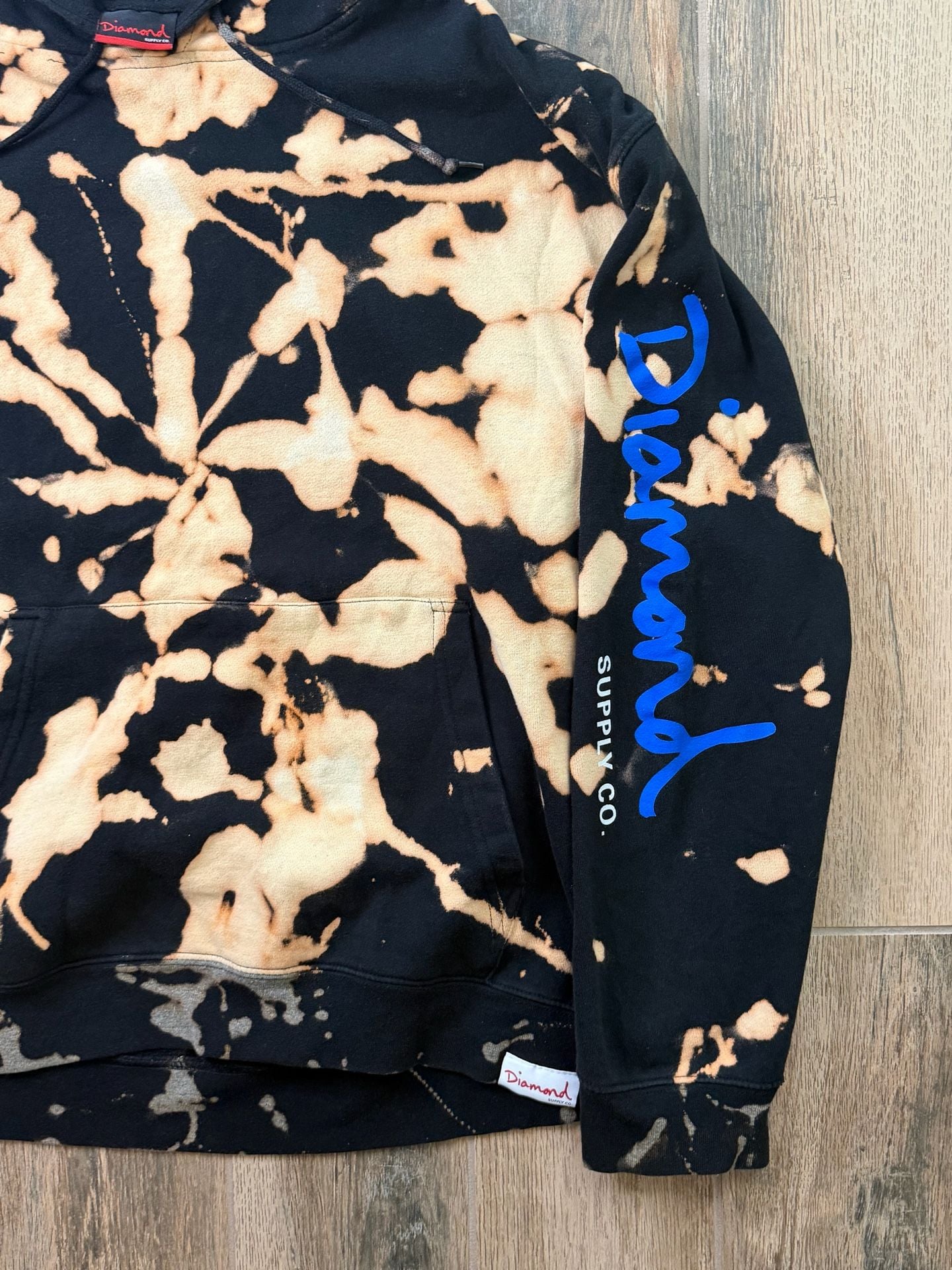 Y2K Diamond Supply Co Bleach Tie Dye Hoodie Black Large 1/1 personalized! 4