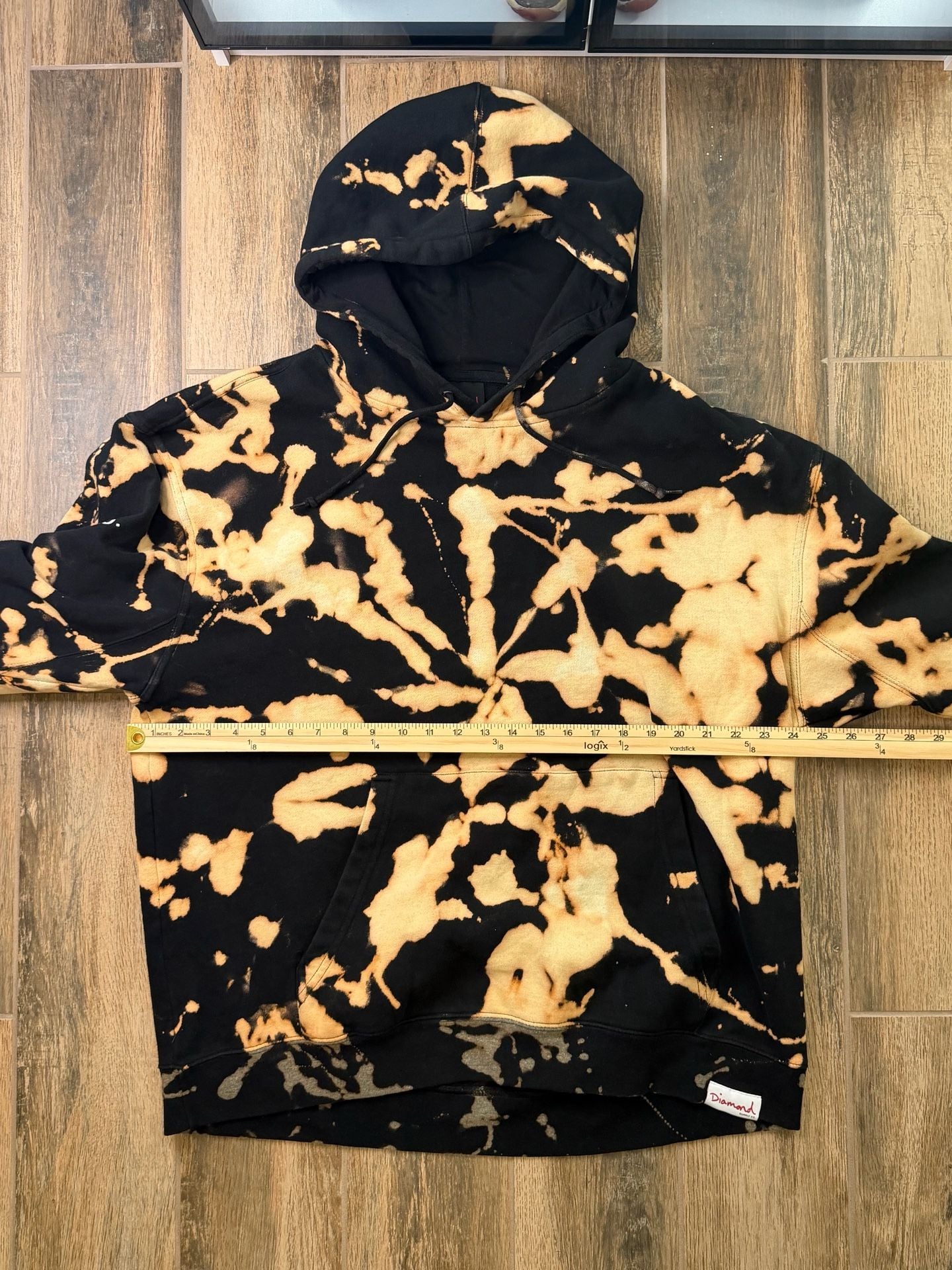 Y2K Diamond Supply Co Bleach Tie Dye Hoodie Black Large 1/1 personalized! 7
