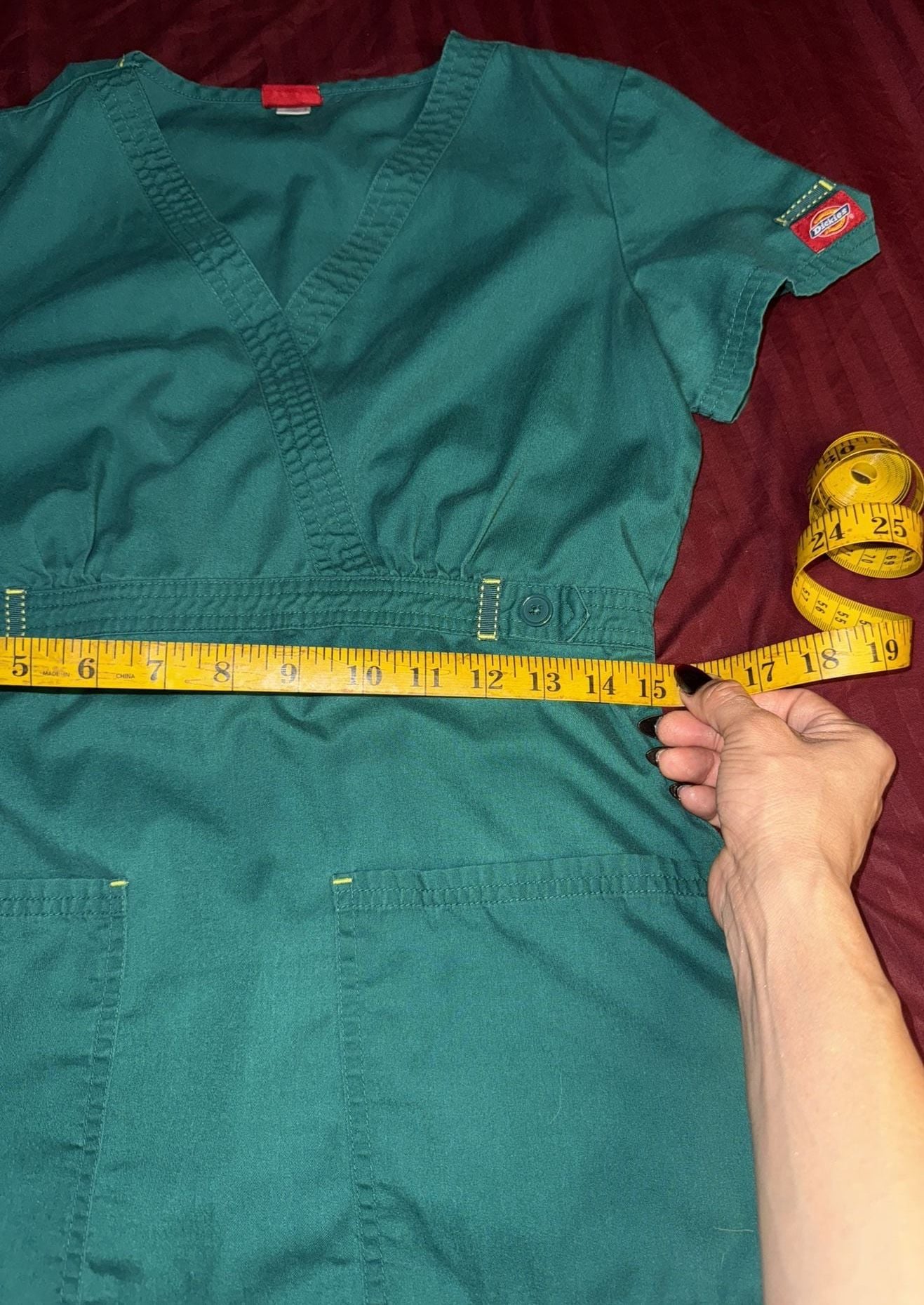 Dickies V-Neck Scrub Top Green 4