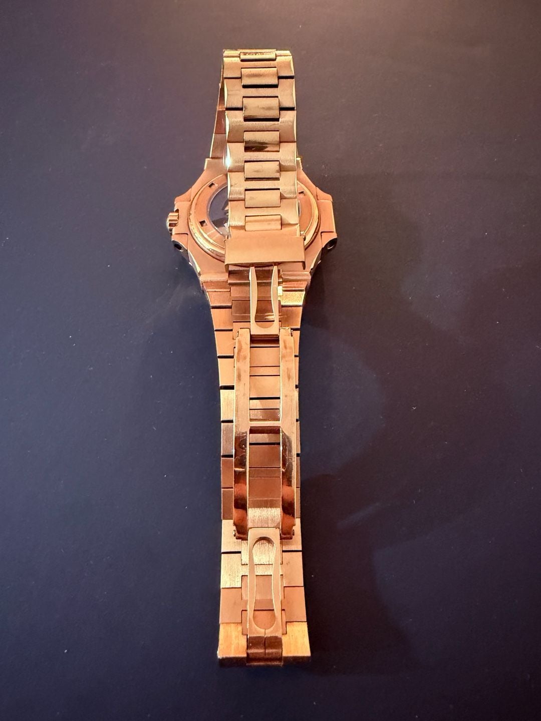 Custom Mod 40mm NH38 Automatic Open Heart Rose Gold 6