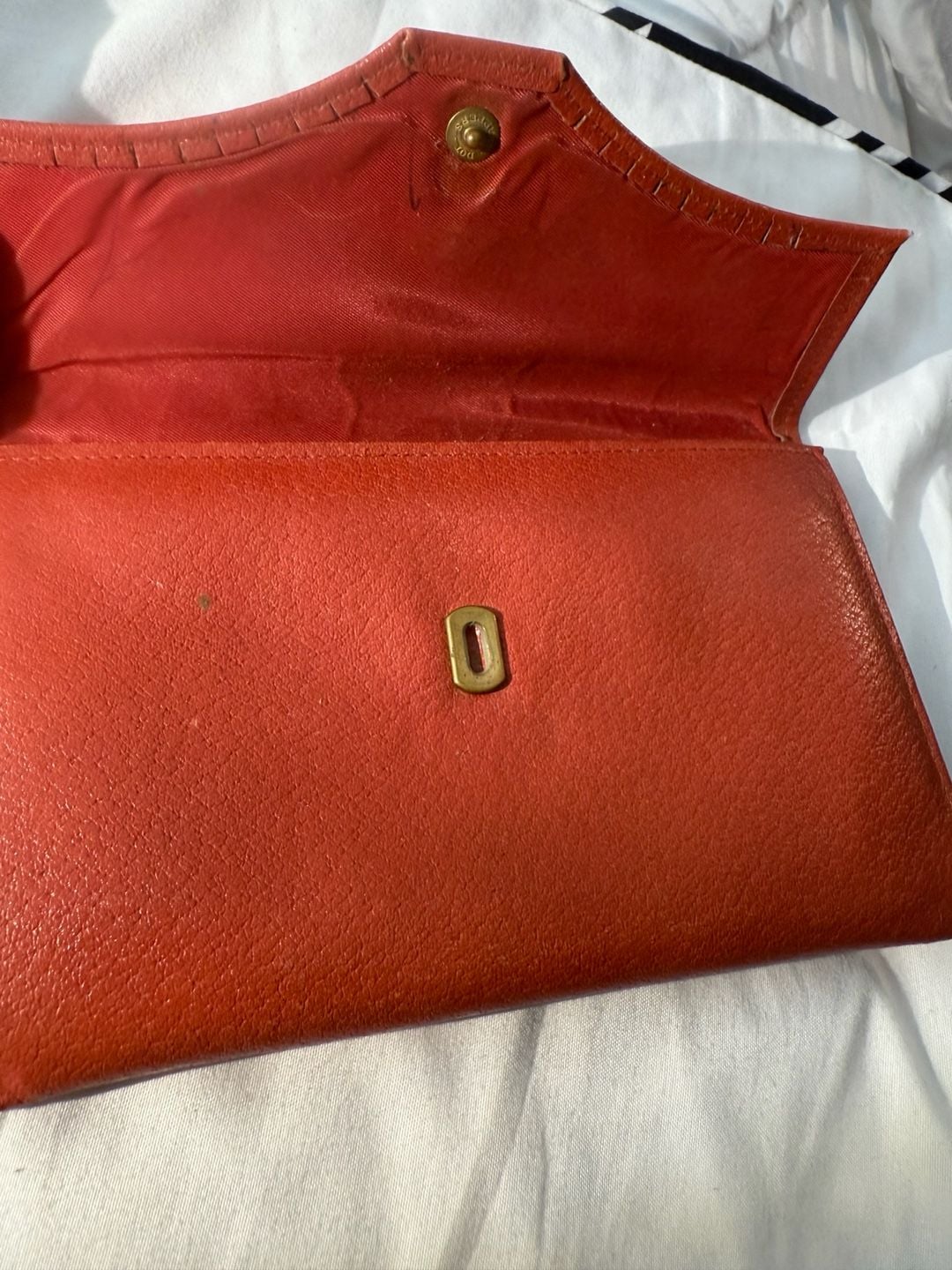 Red Leather Wallet Clutch 4